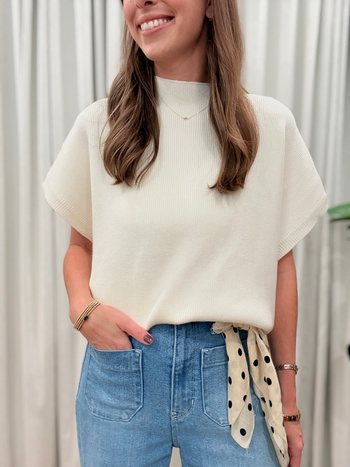 Mock Neck Sweater Top
