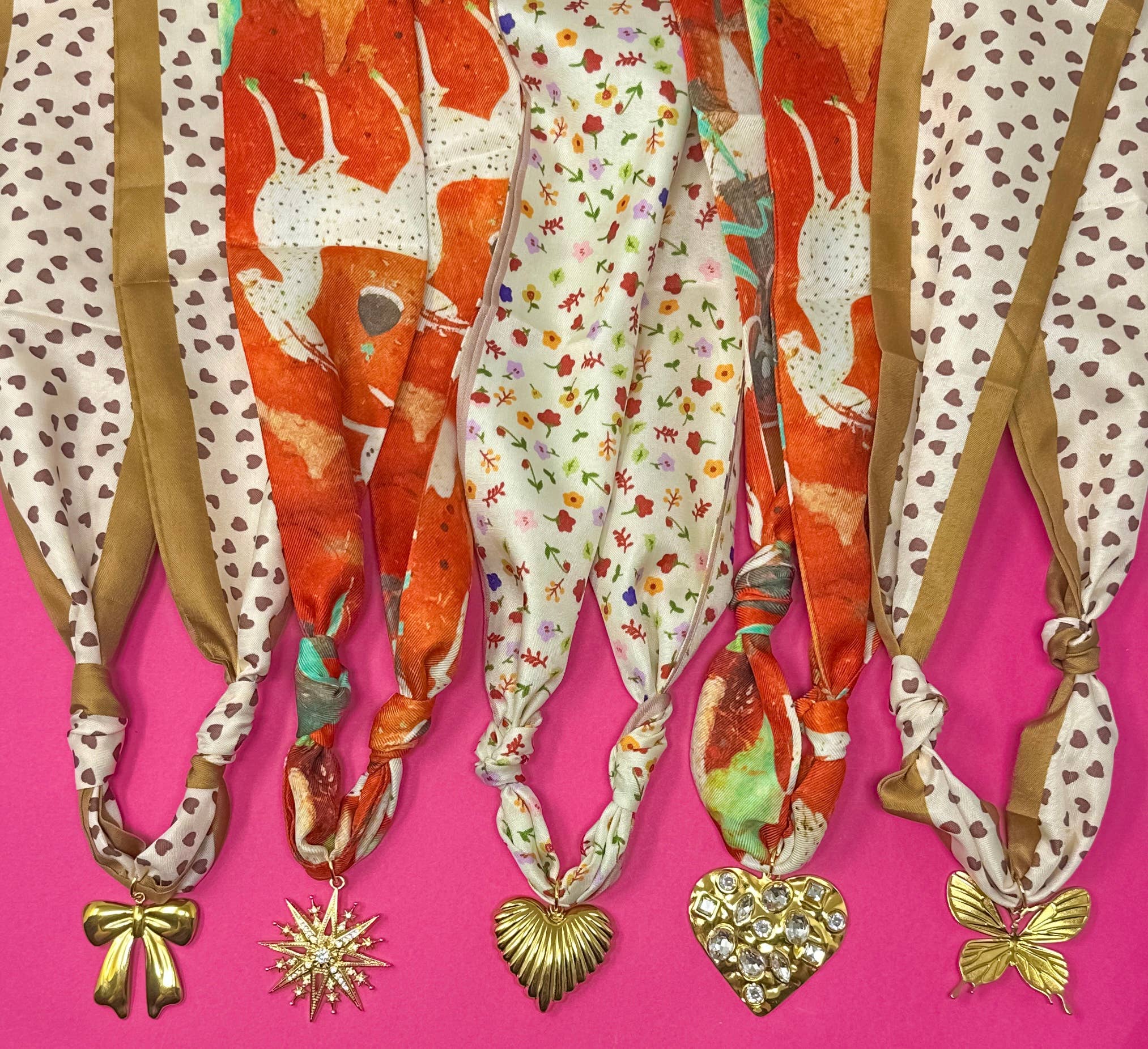 Rust Scarf Necklaces