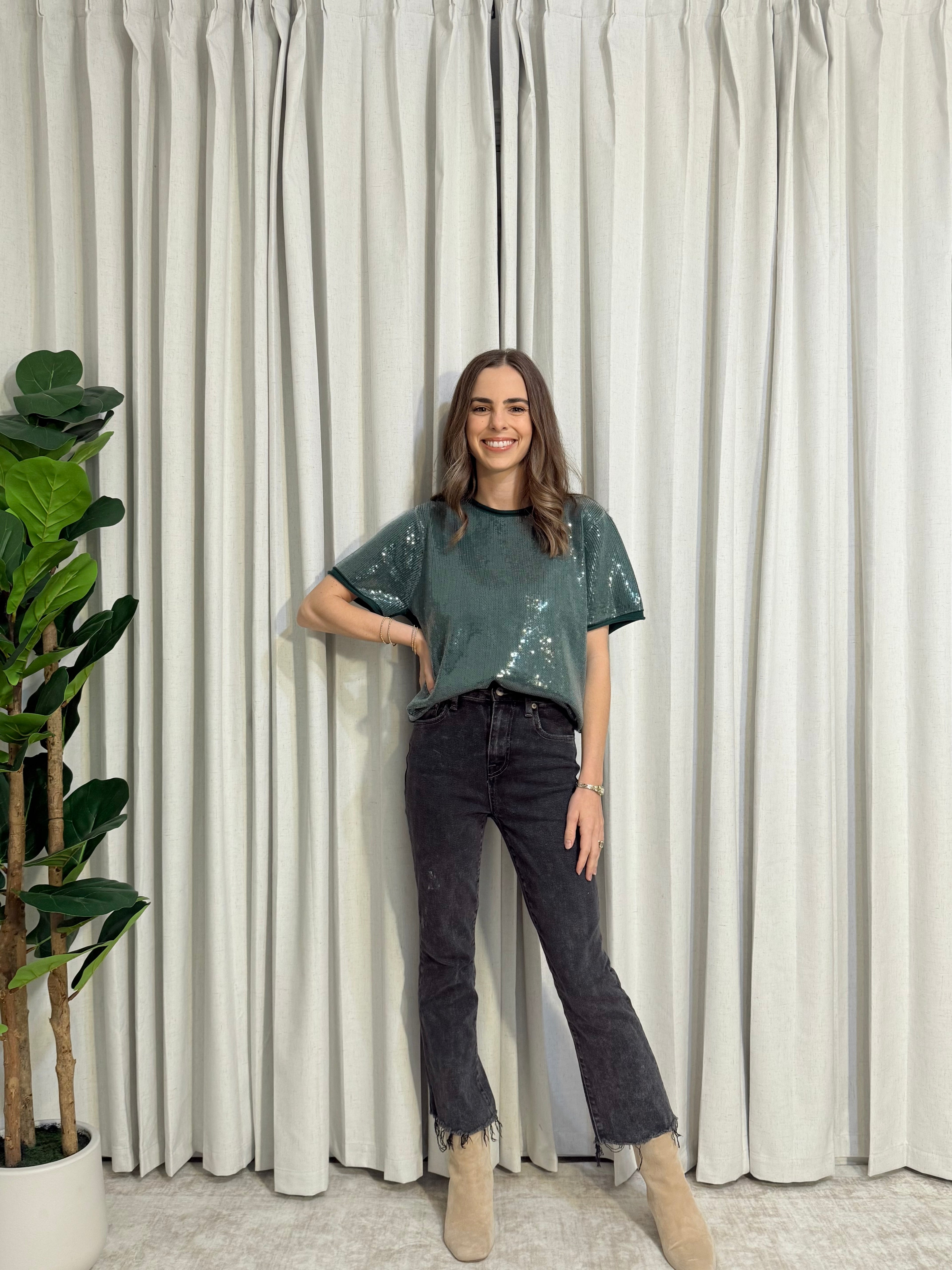 Sequin Green Top
