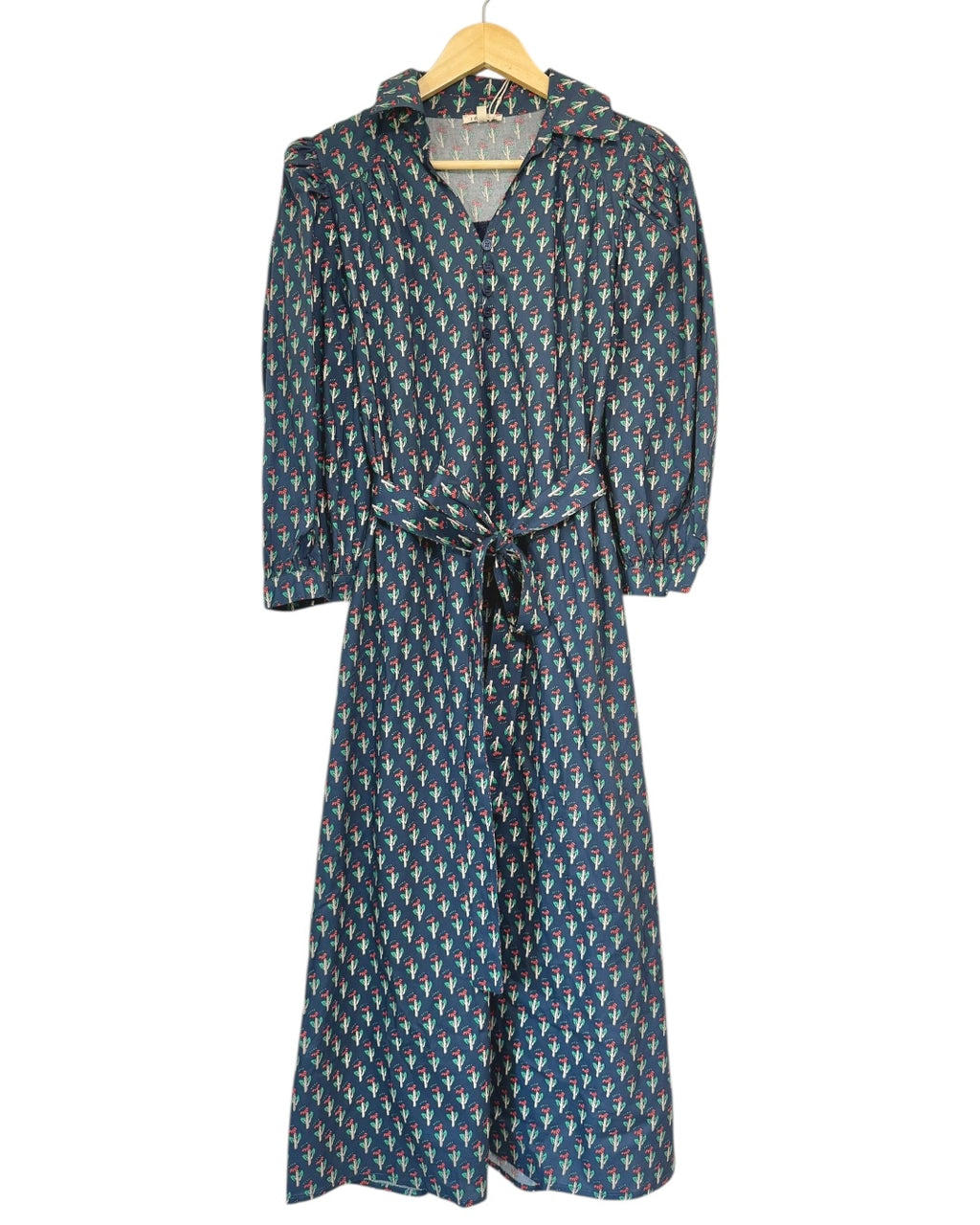 Navy Floral Midi Dress