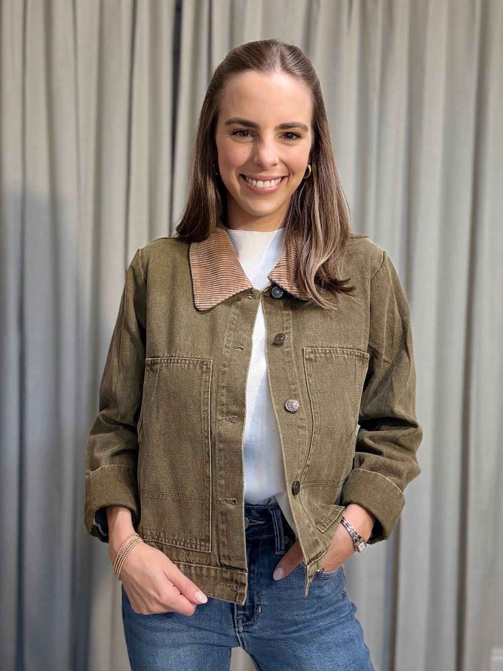 Washed Twill Denim Jacket