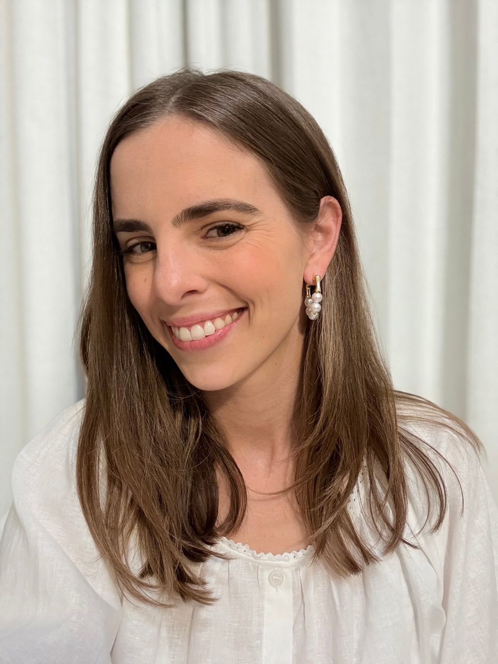 Marina Pearl Hoop Earring