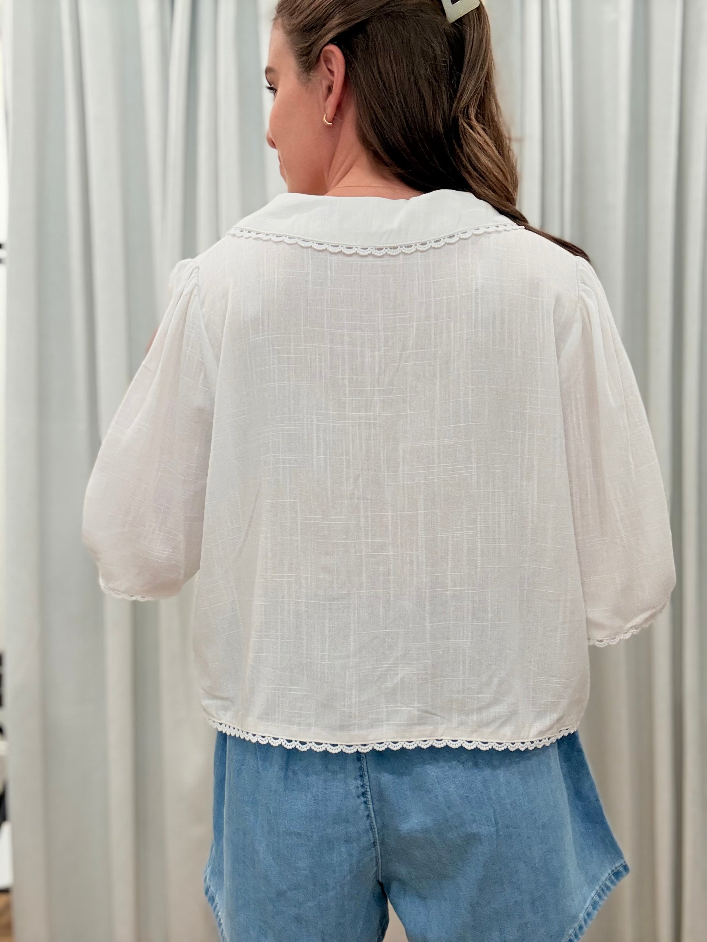 Ladybug Embroidered Blouse