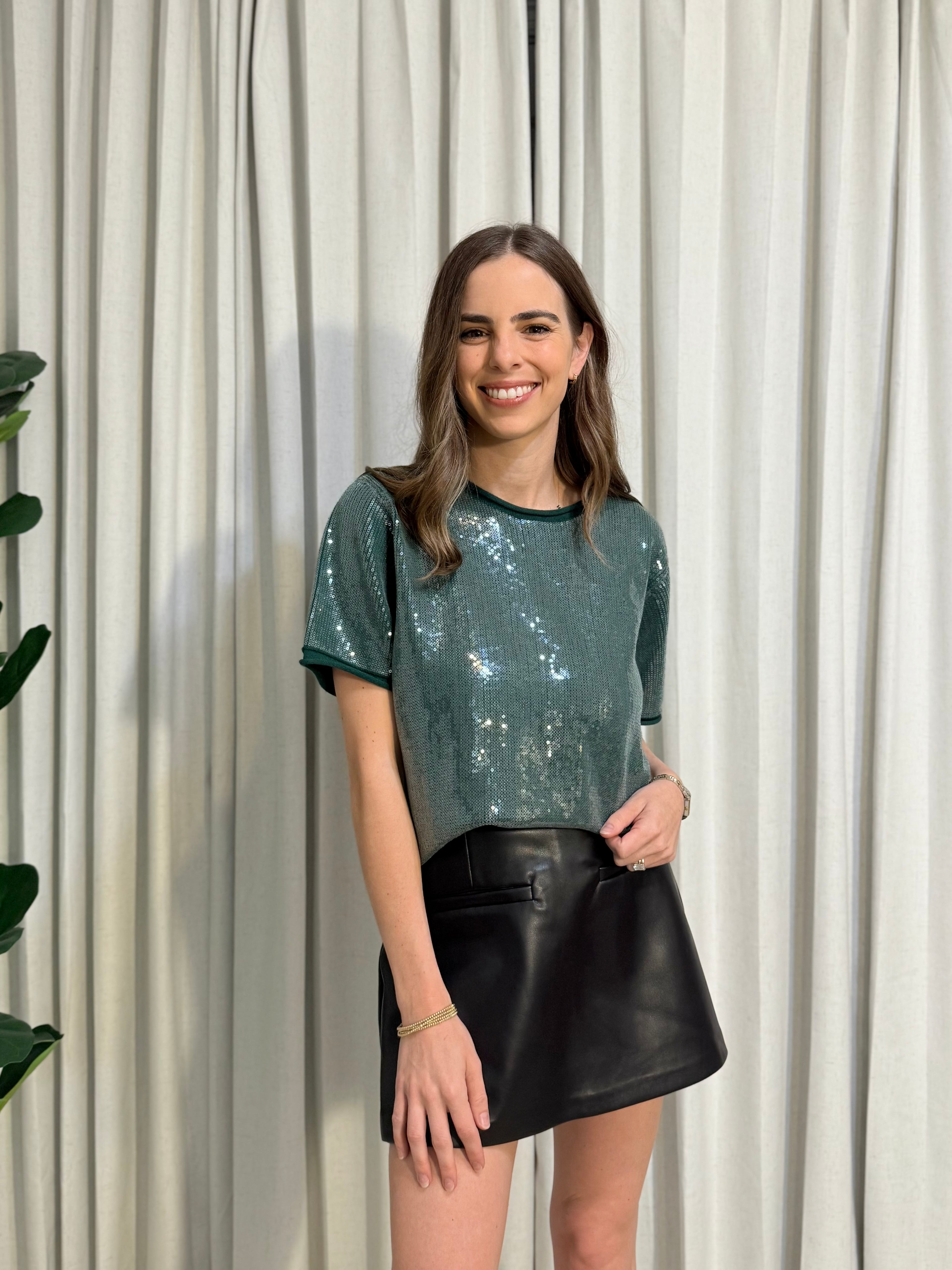 Sequin Green Top