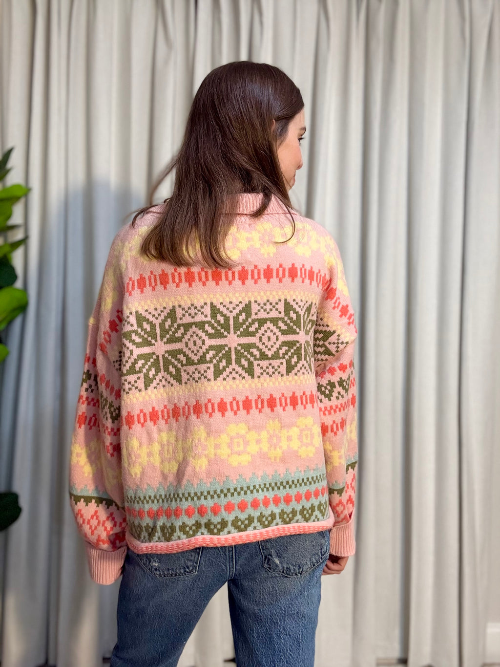 Printed Sweater Cardigan