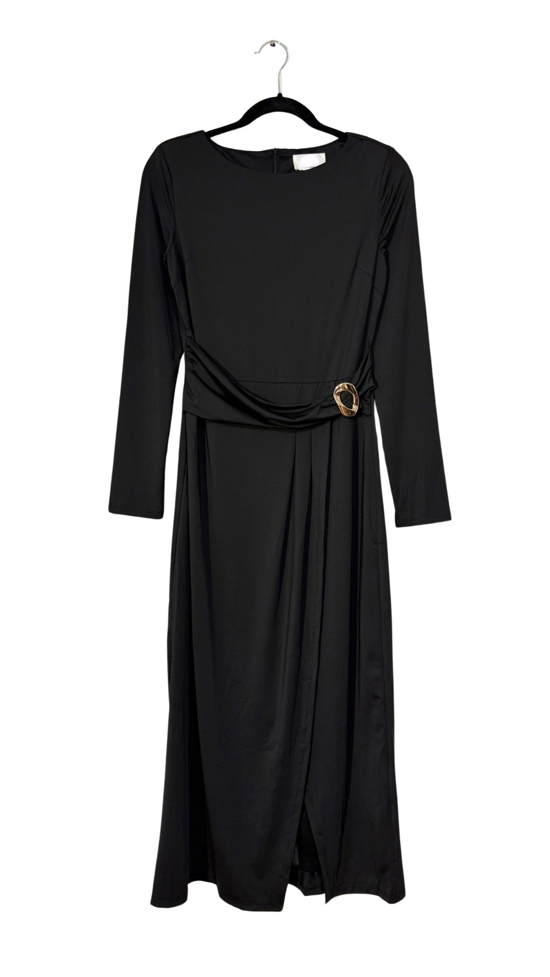 Asymmetrical Belted Dress - Black / S Asymmetrical Belted Dress - Black / S