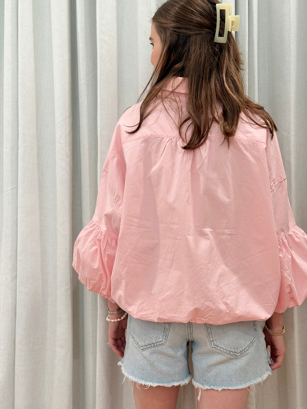 Bubble Hem Top Blush