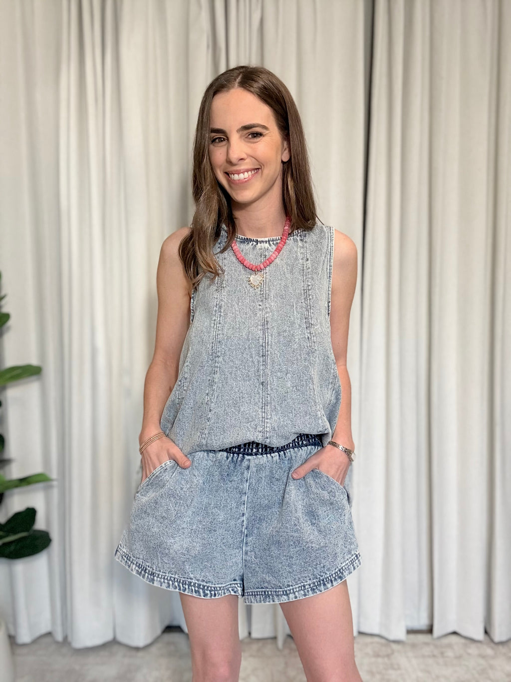 Denim Short Set