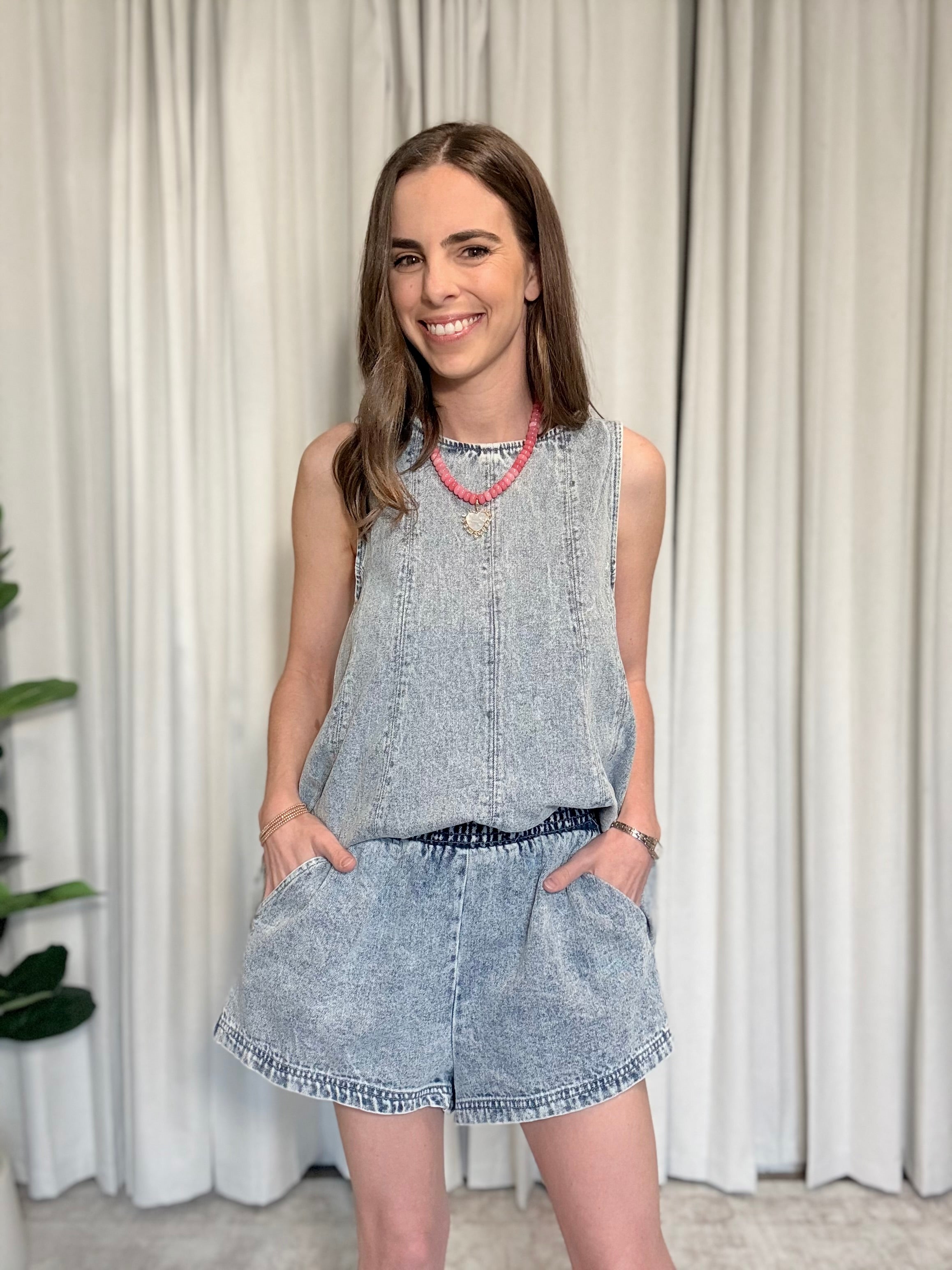 Denim Short Set