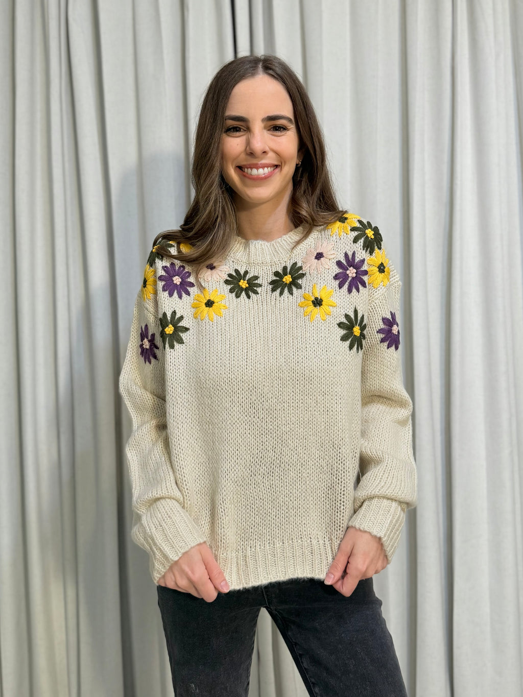 Floral Embroidered Sweater