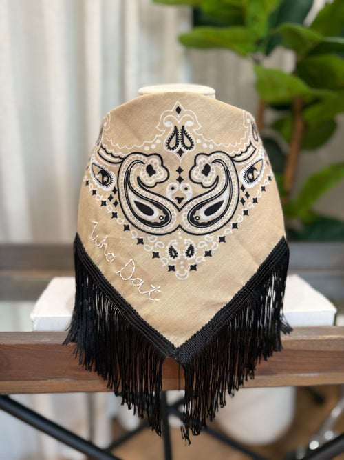 "Who Dat" Fringe Bandana Scarf