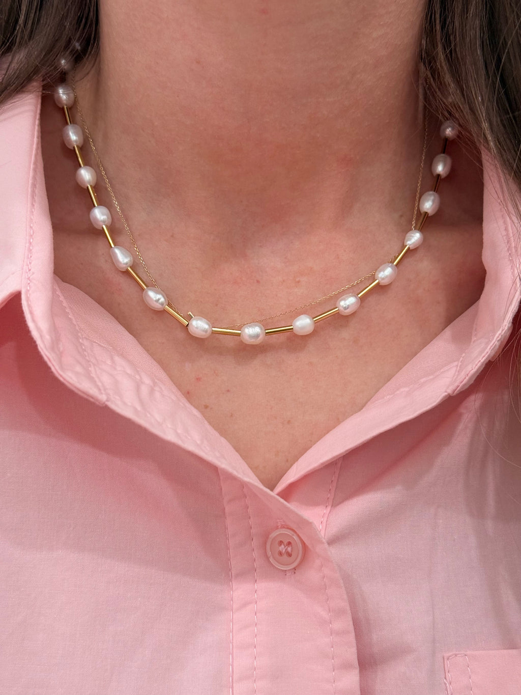 Fresh Water Pearl Bar Necklace