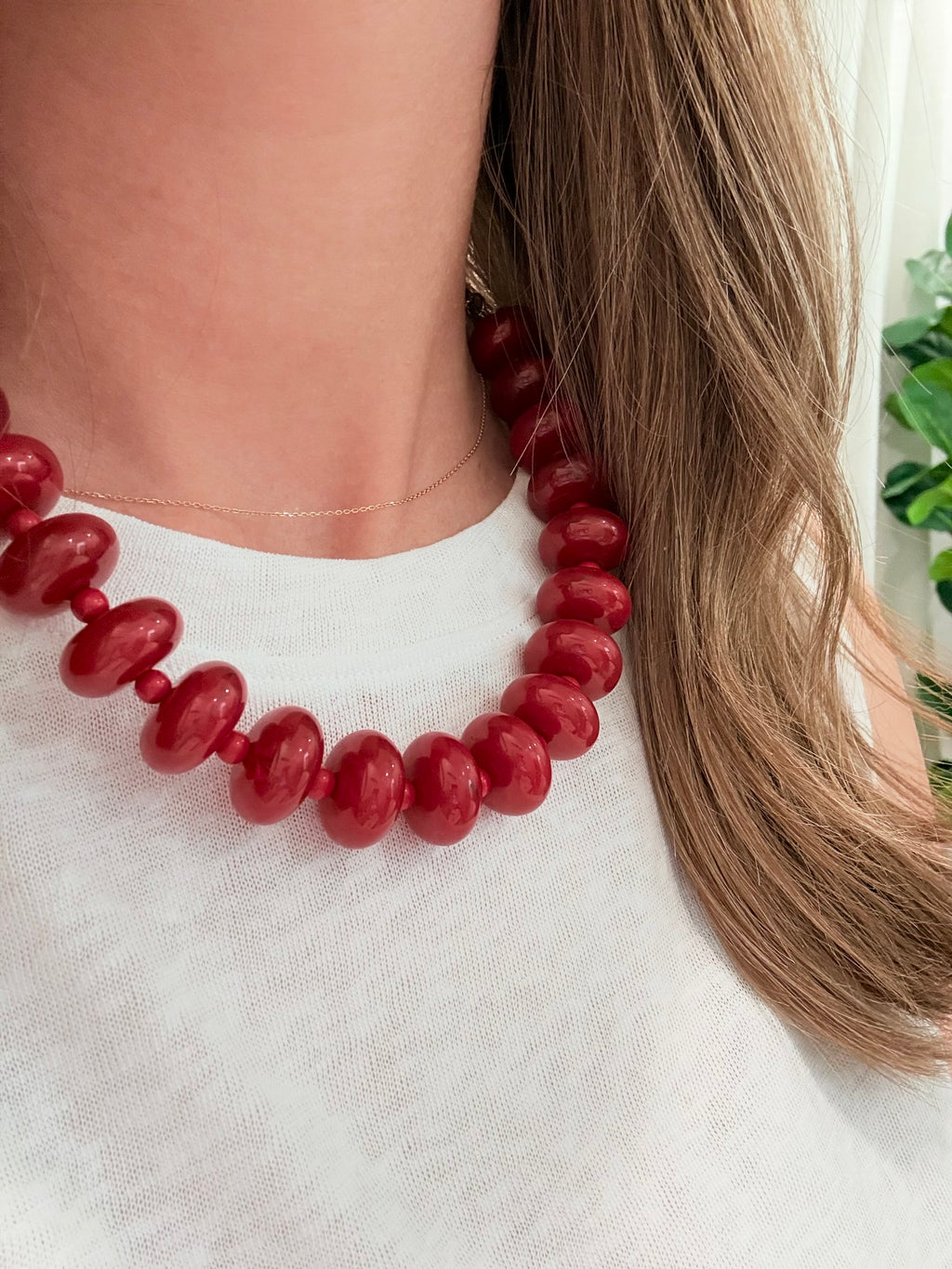 Marble Beaded Statement Necklace