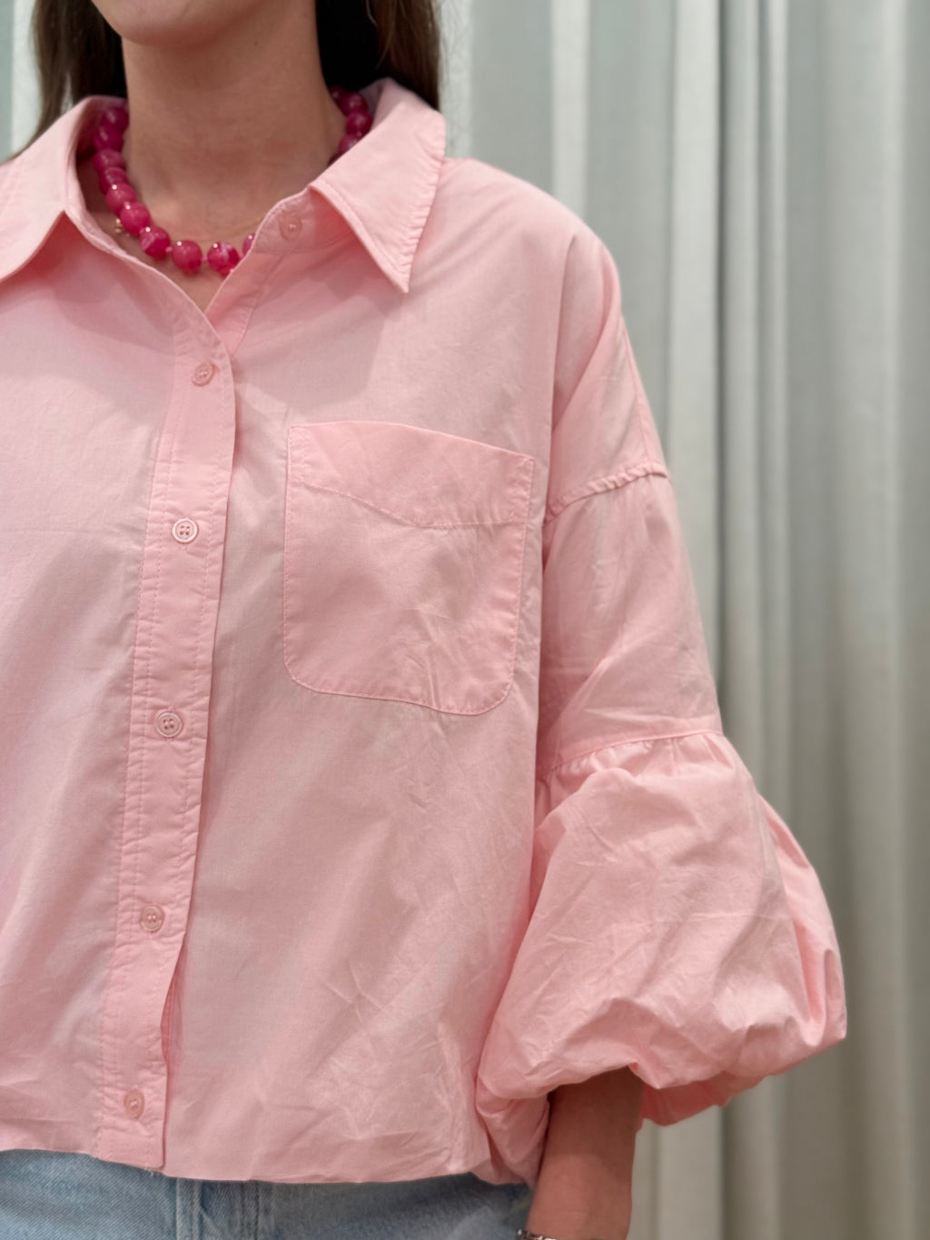 Bubble Hem Top Blush