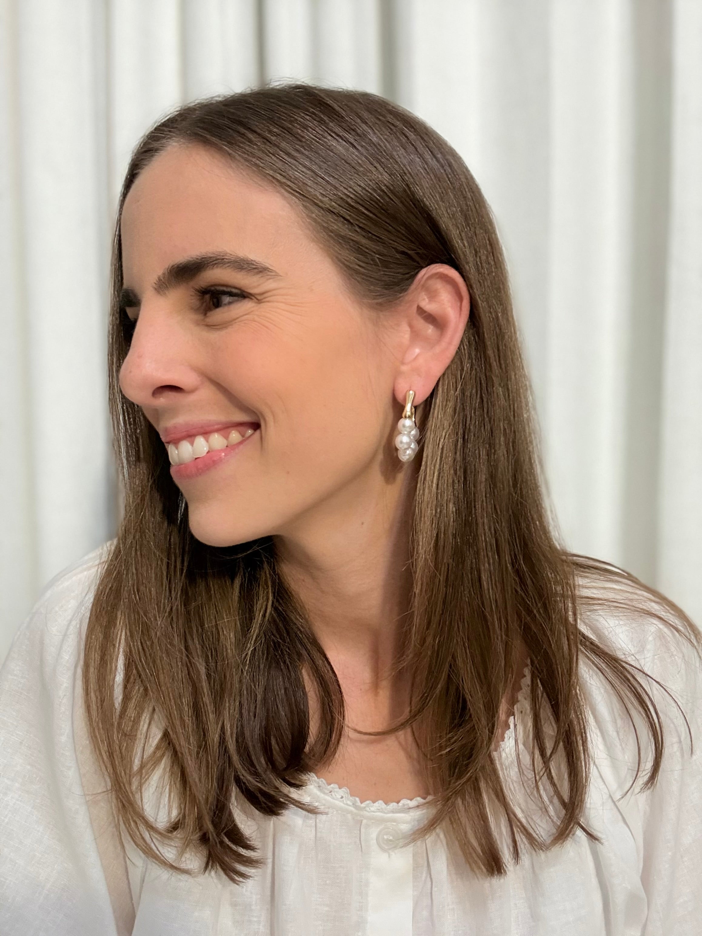 Marina Pearl Hoop Earring