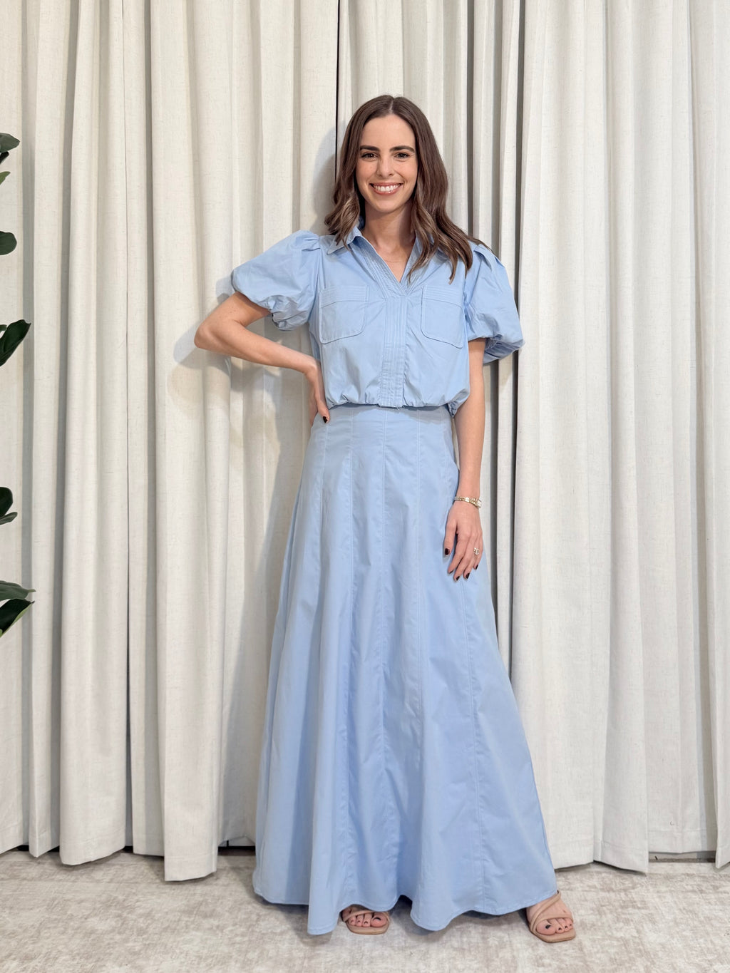 Blue Skirt Set