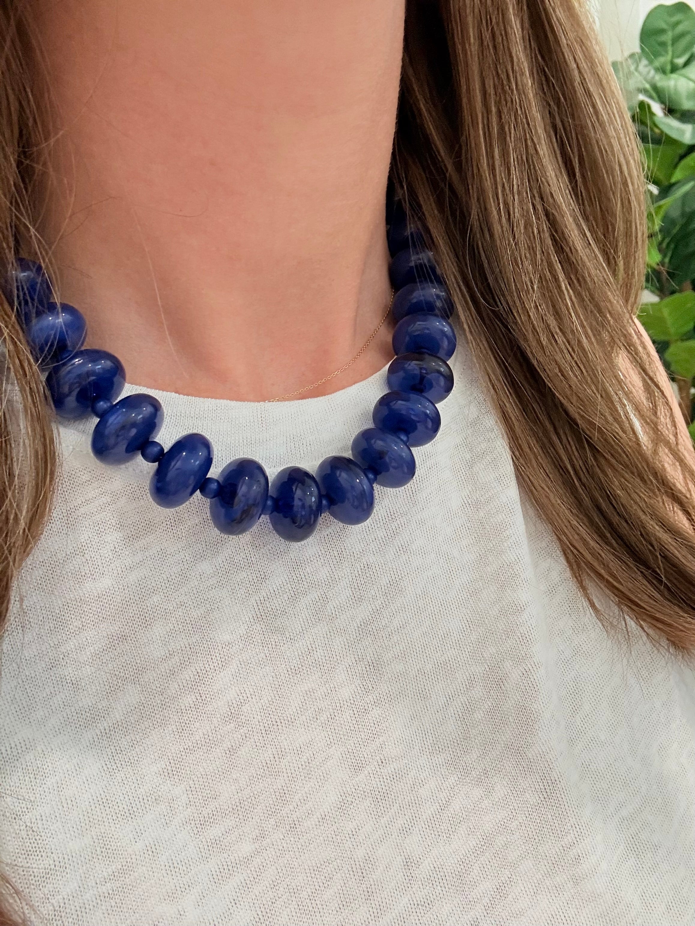 Marble Beaded Statement Necklace