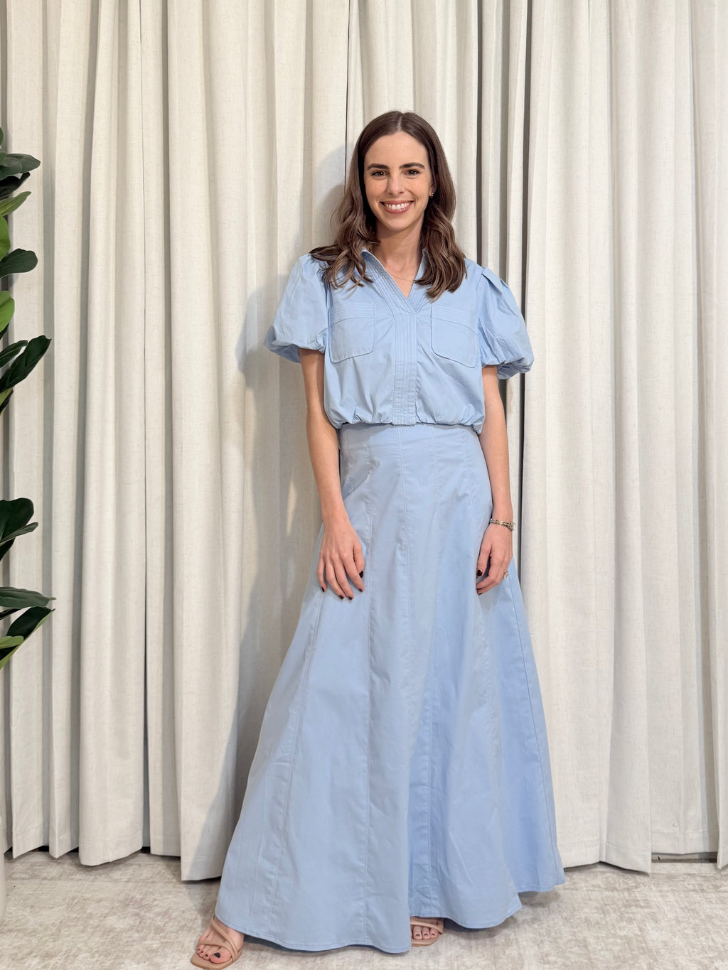 Blue Skirt Set