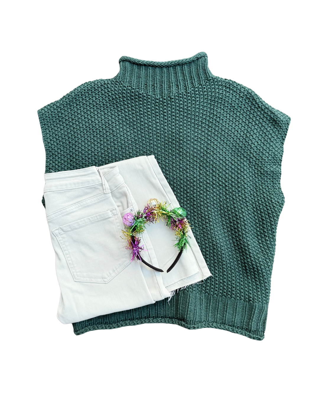 Green Mock Neck