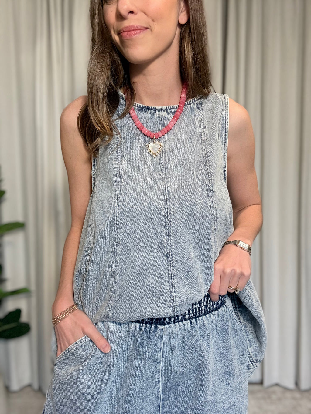Denim Short Set