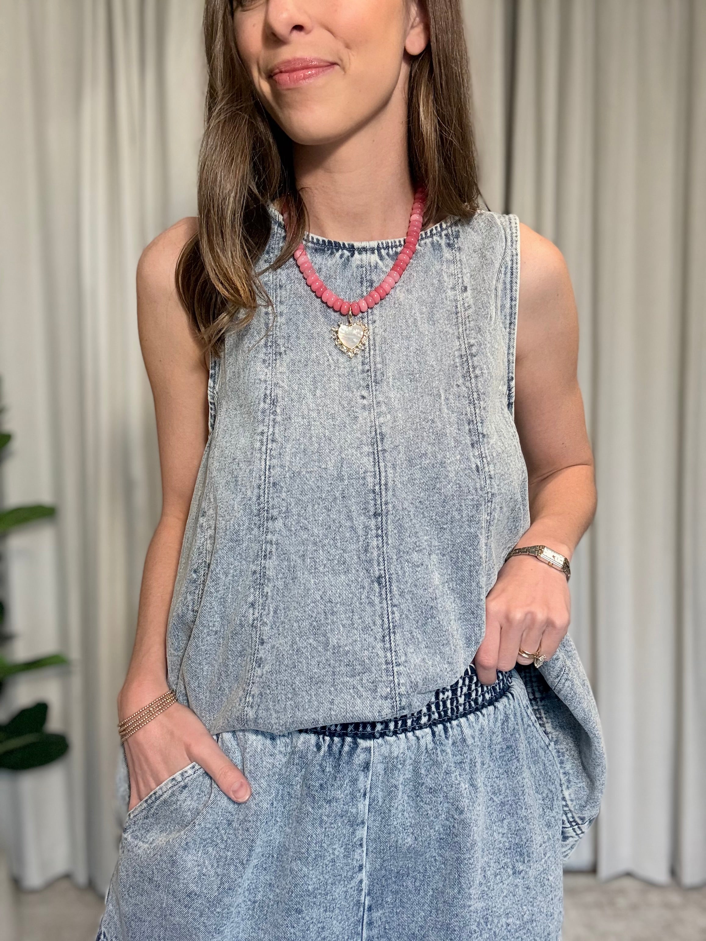 Denim Short Set