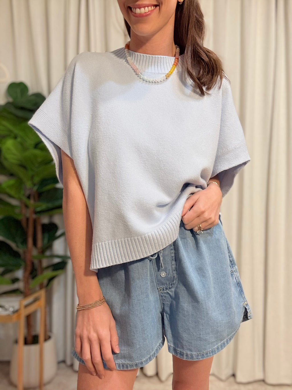 Denim Drawstring Short