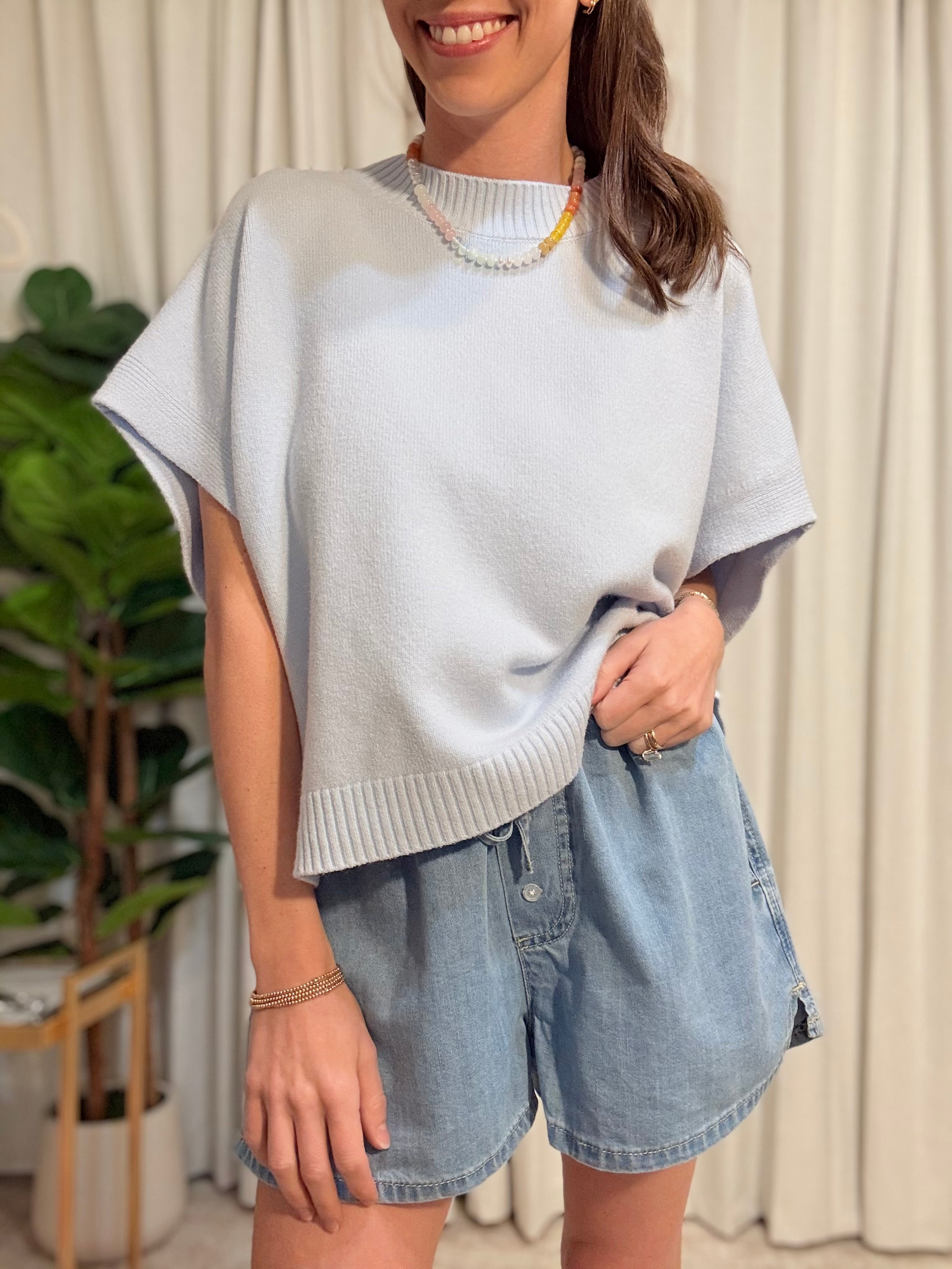 Denim Drawstring Short