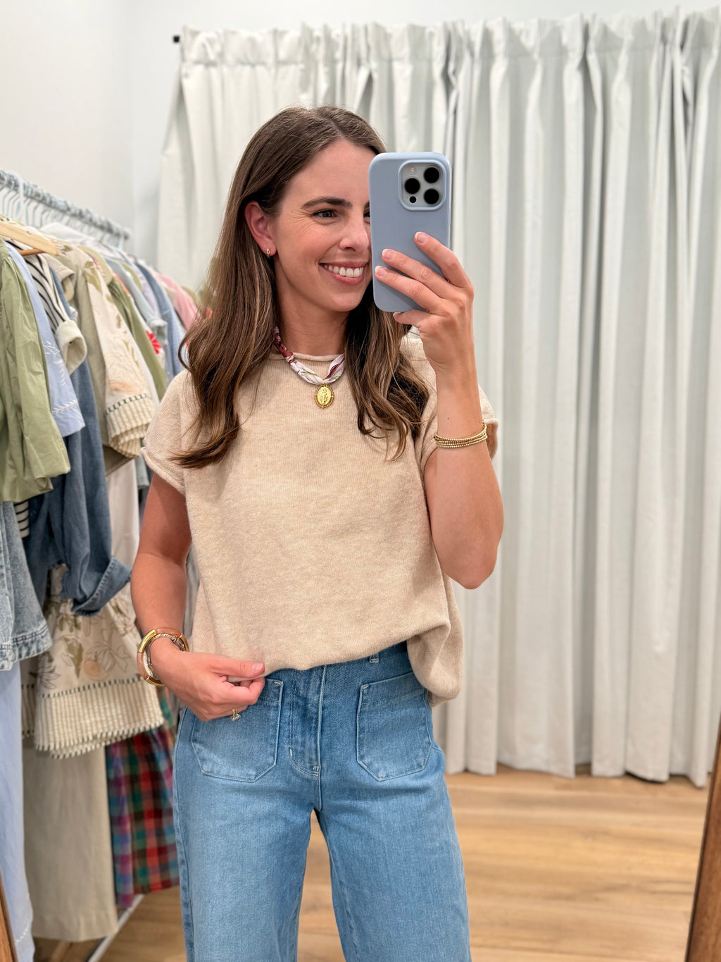 Cap Sleeve Knit Top