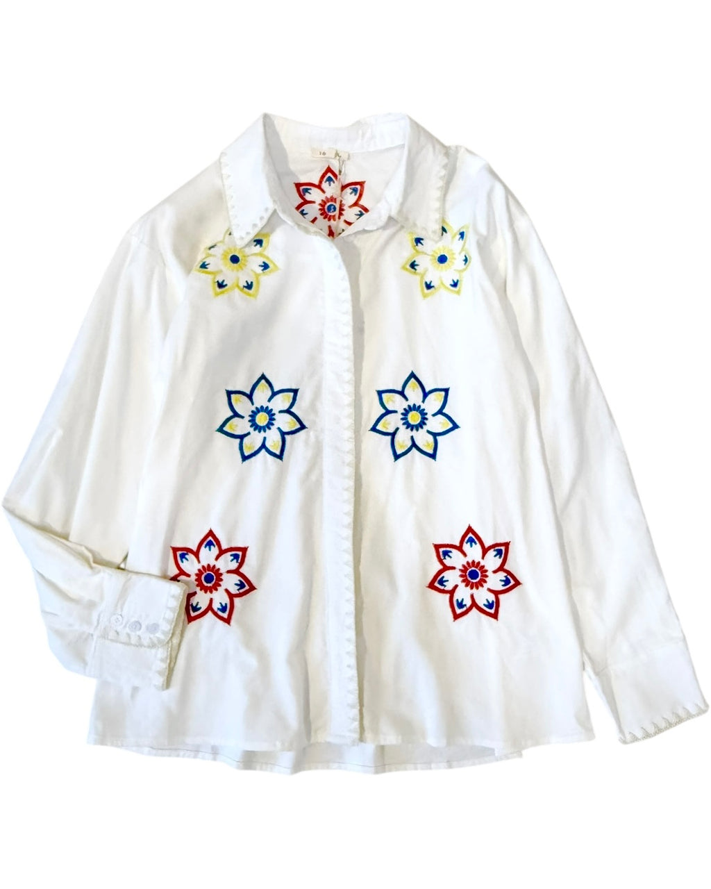 Embroidered Corduroy Top