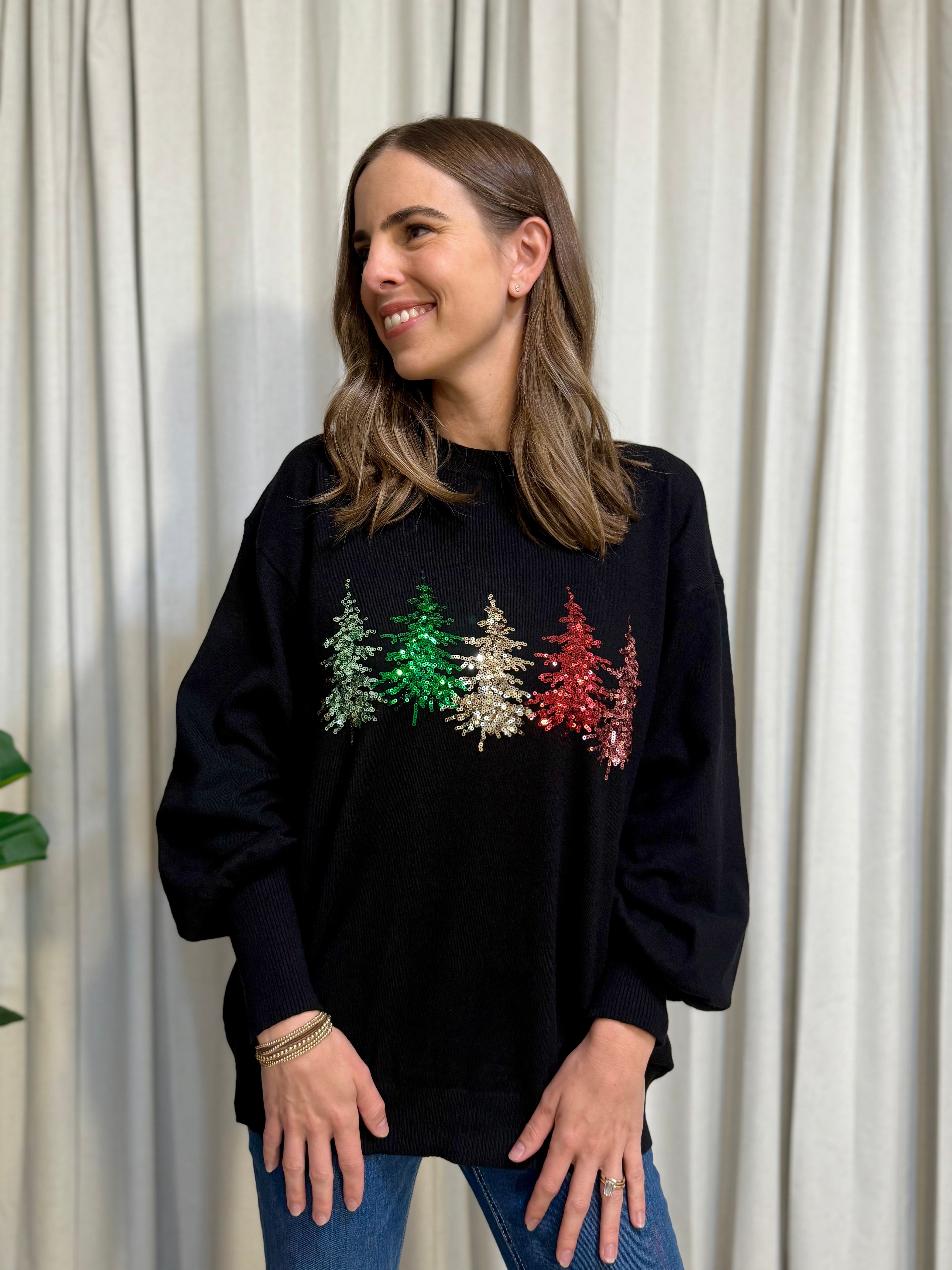 Christmas Tree Sequin Sweater