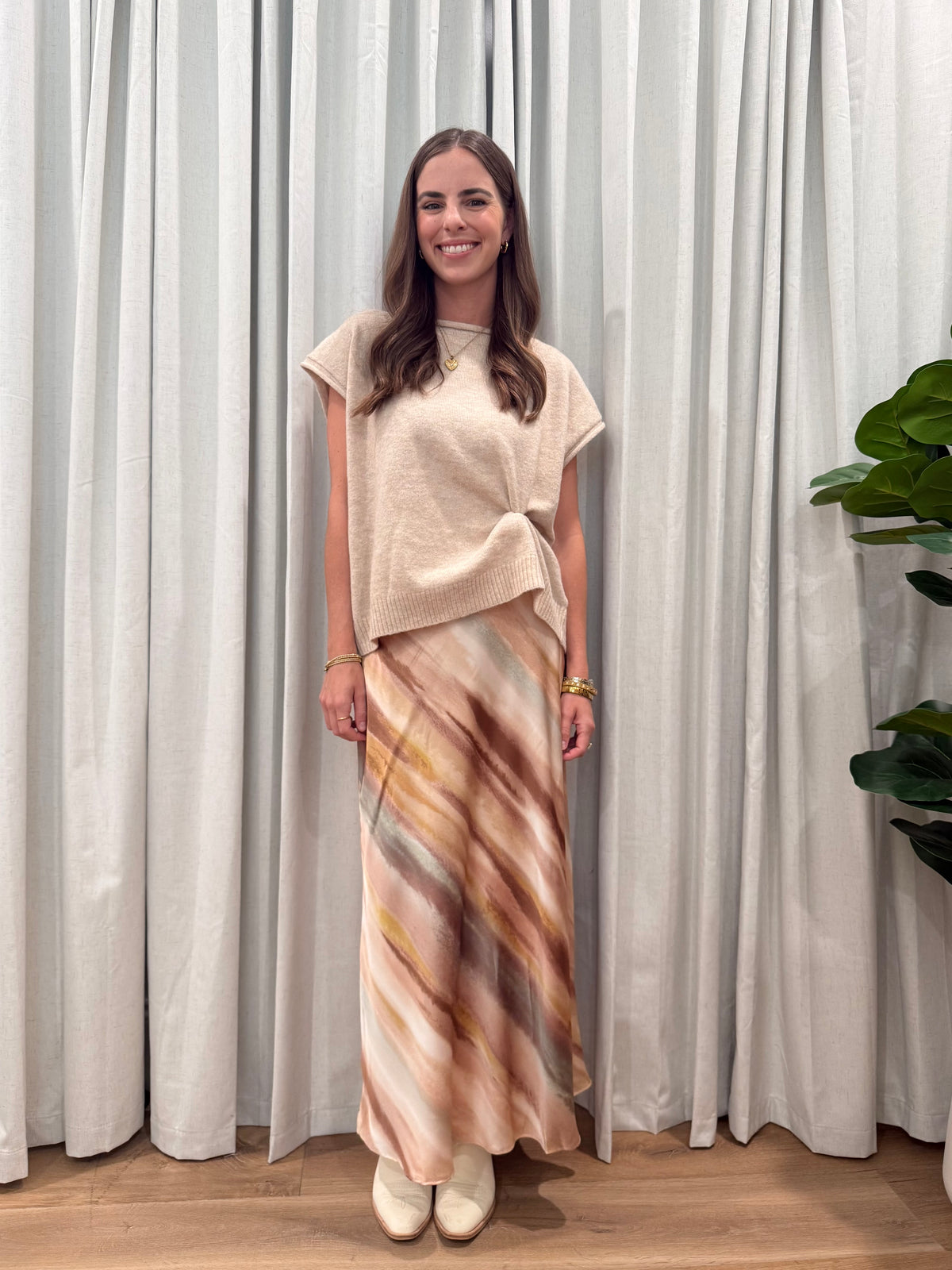 Satin Midi Skirt
