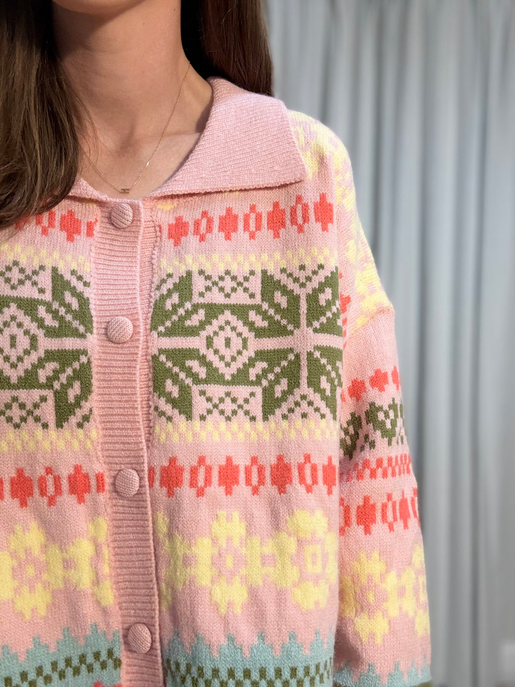 Printed Sweater Cardigan