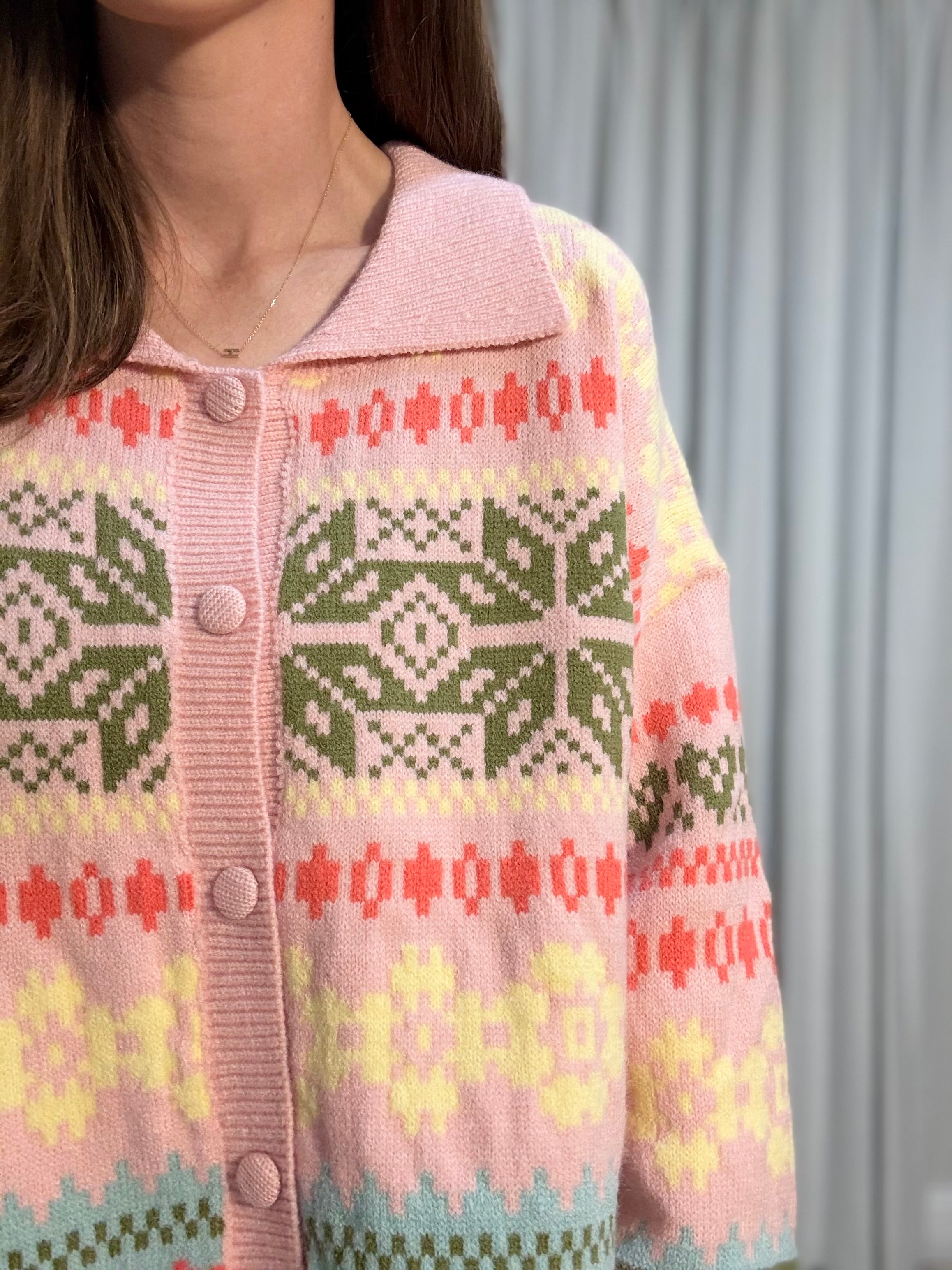 Printed Sweater Cardigan