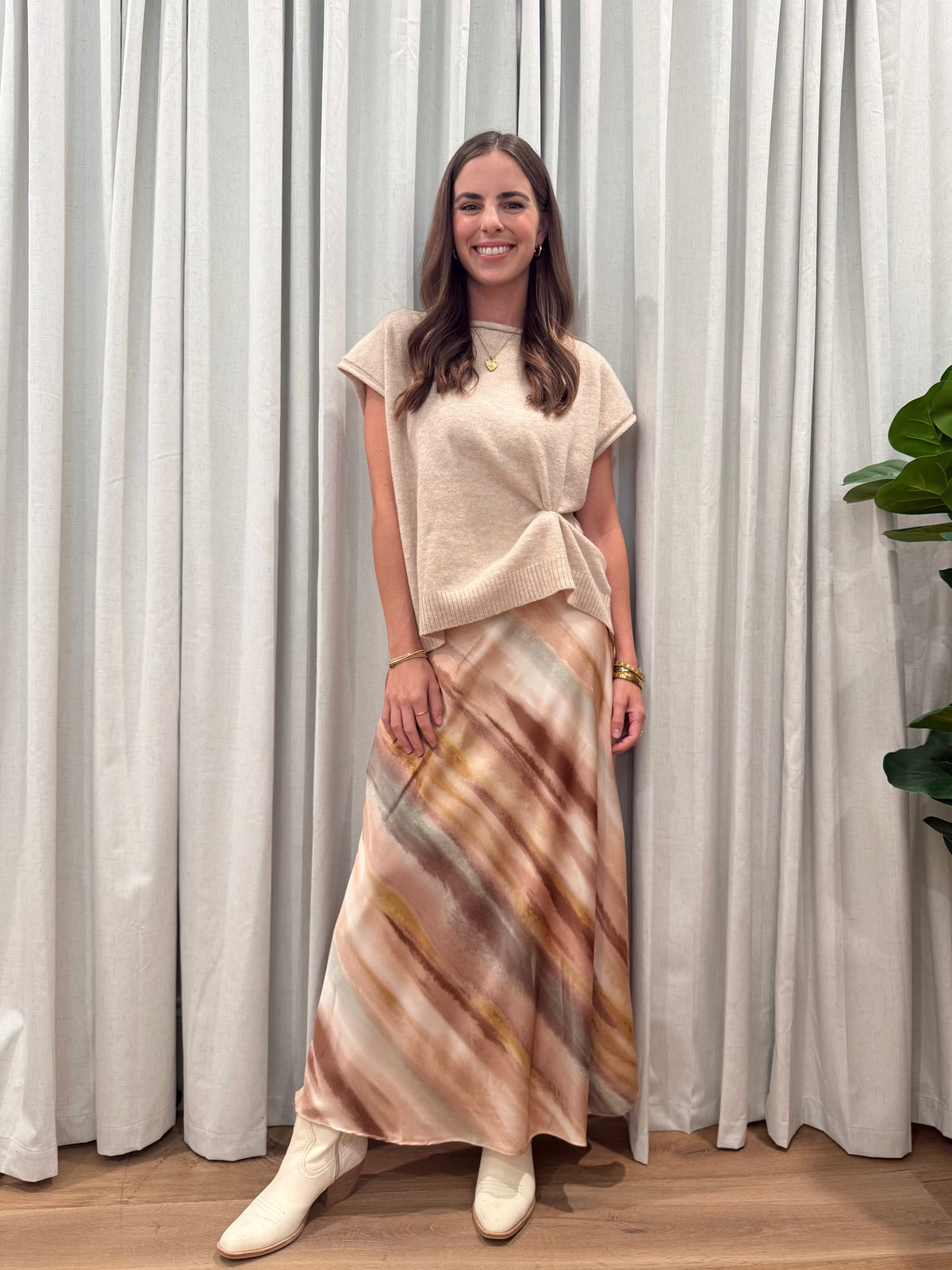 Satin Midi Skirt