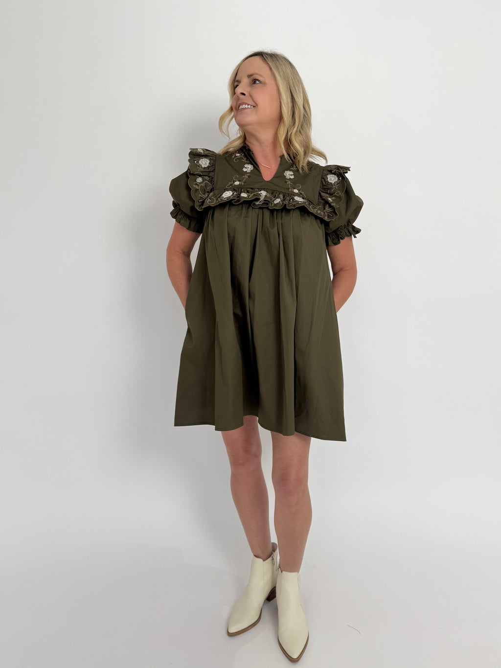 Sierra Olive Mini Dress