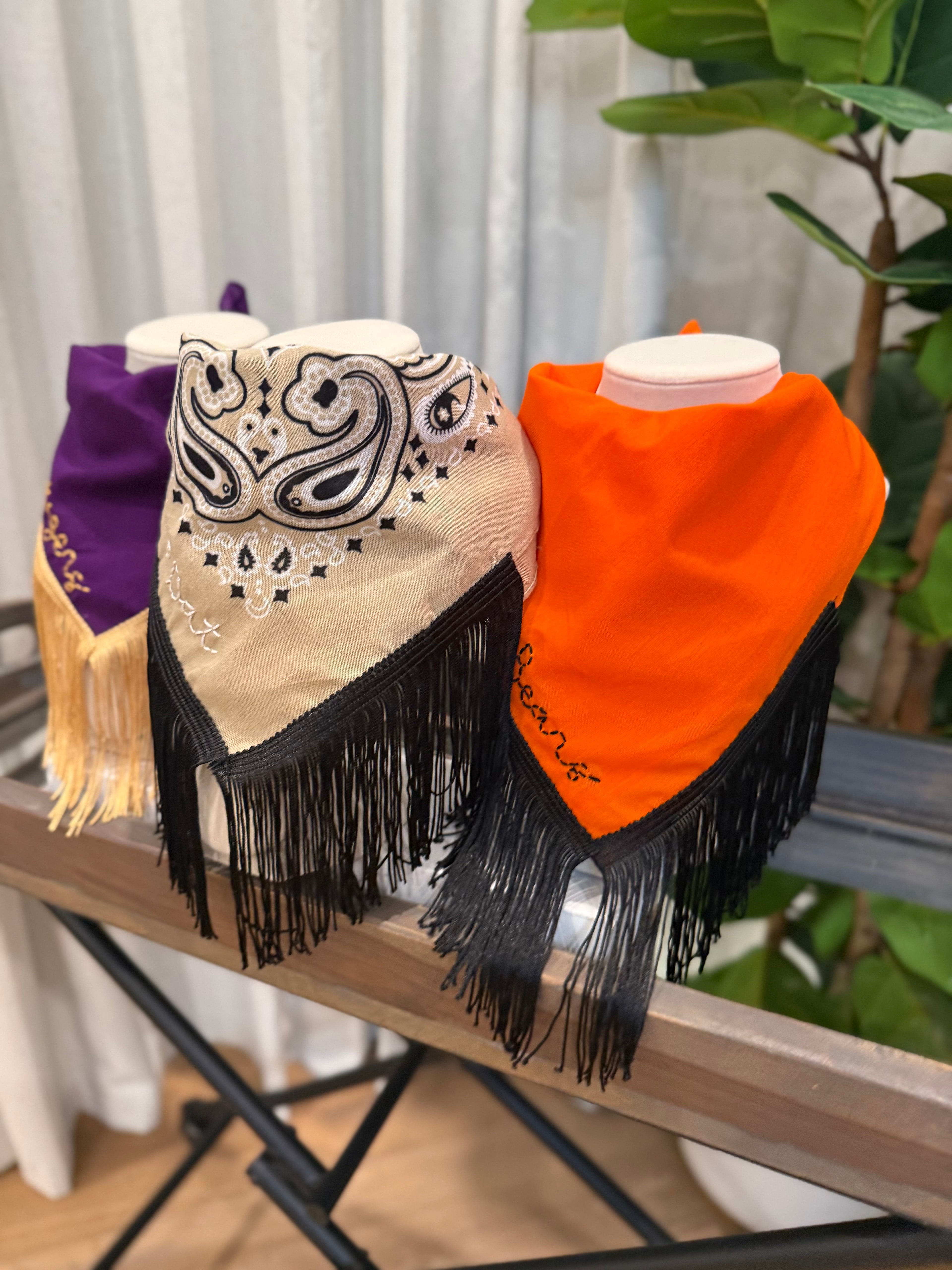 "Who Dat" Fringe Bandana Scarf