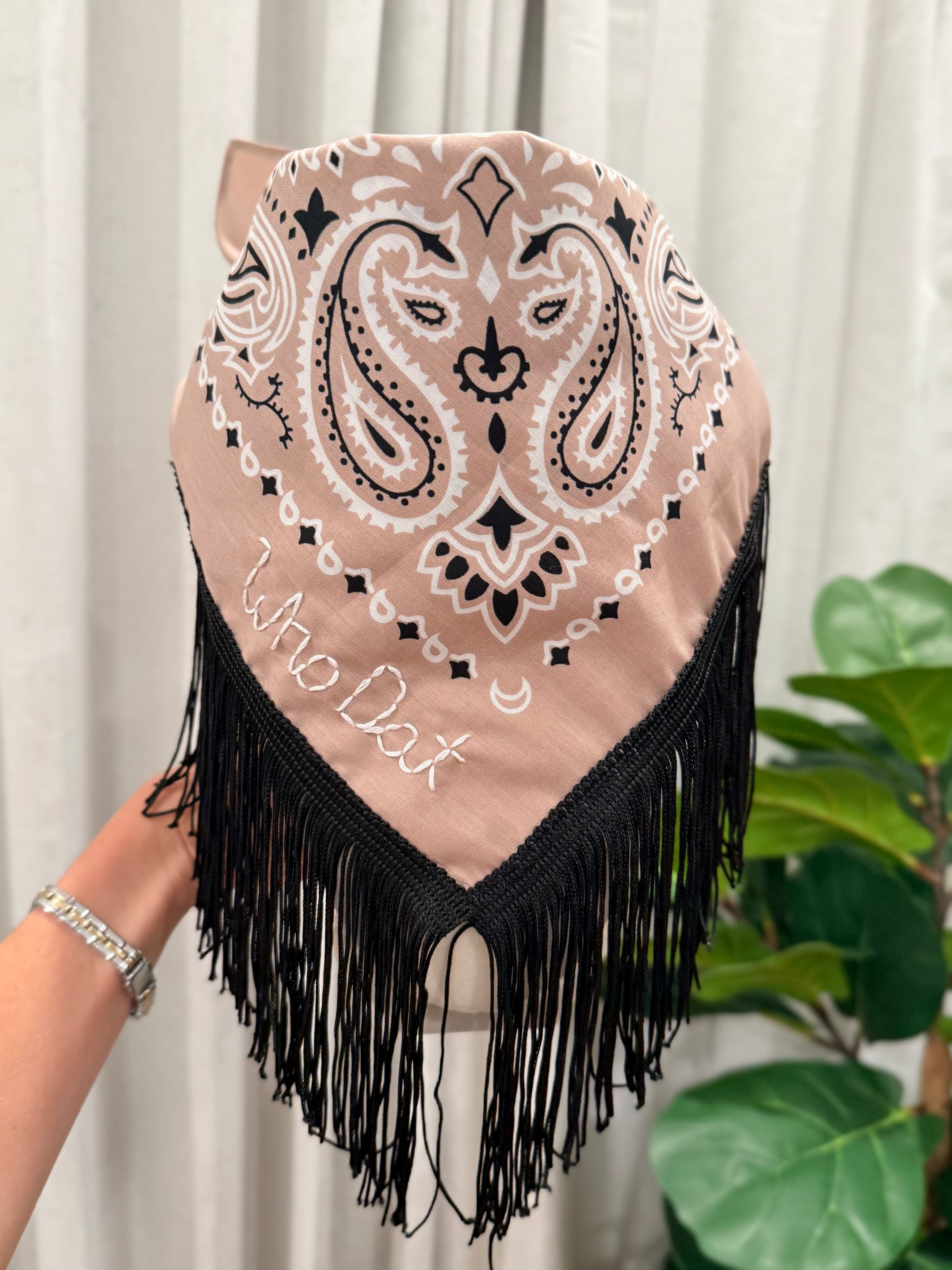 "Who Dat" Fringe Bandana Scarf