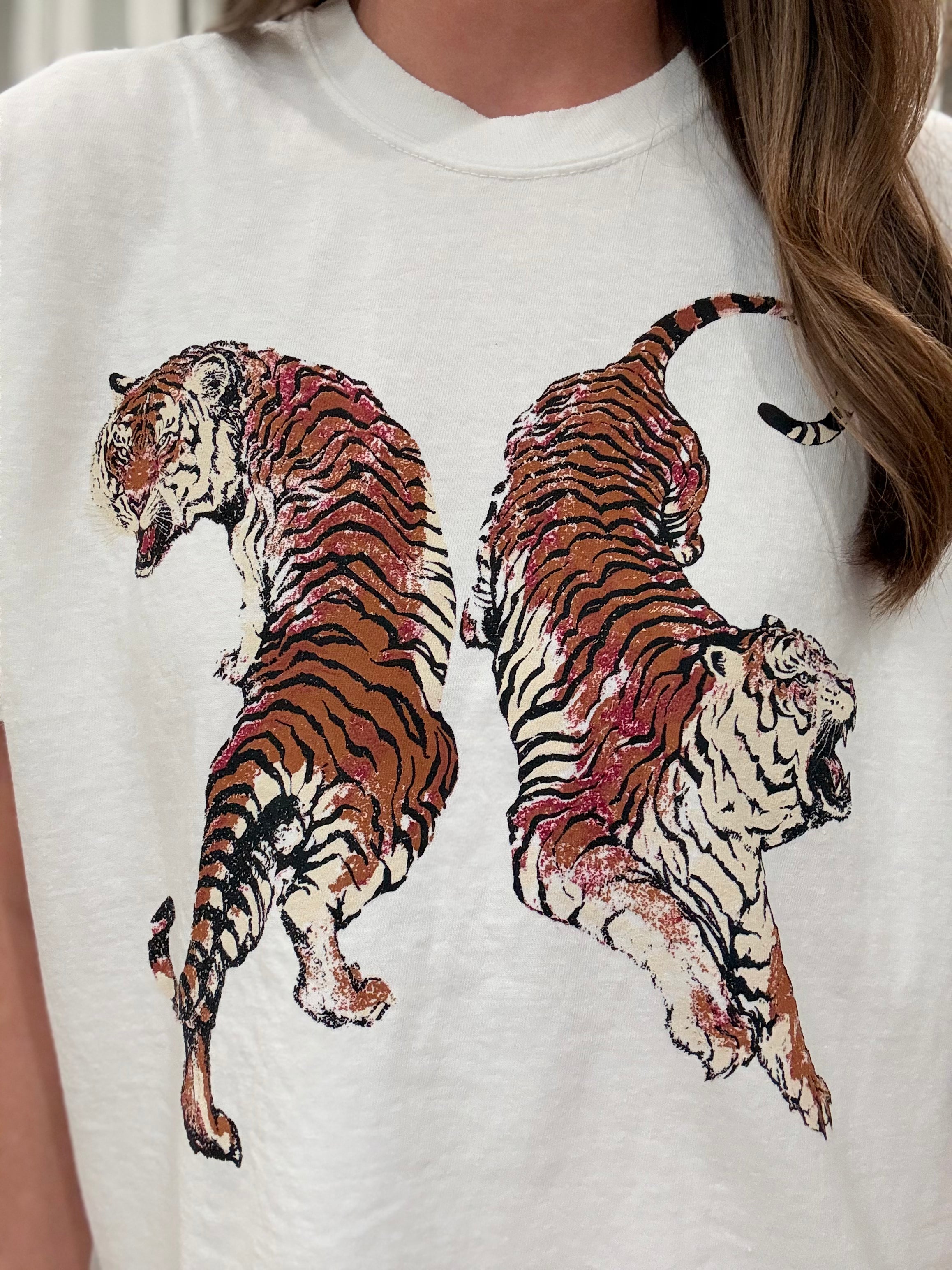 Tiger Graphic Tee White