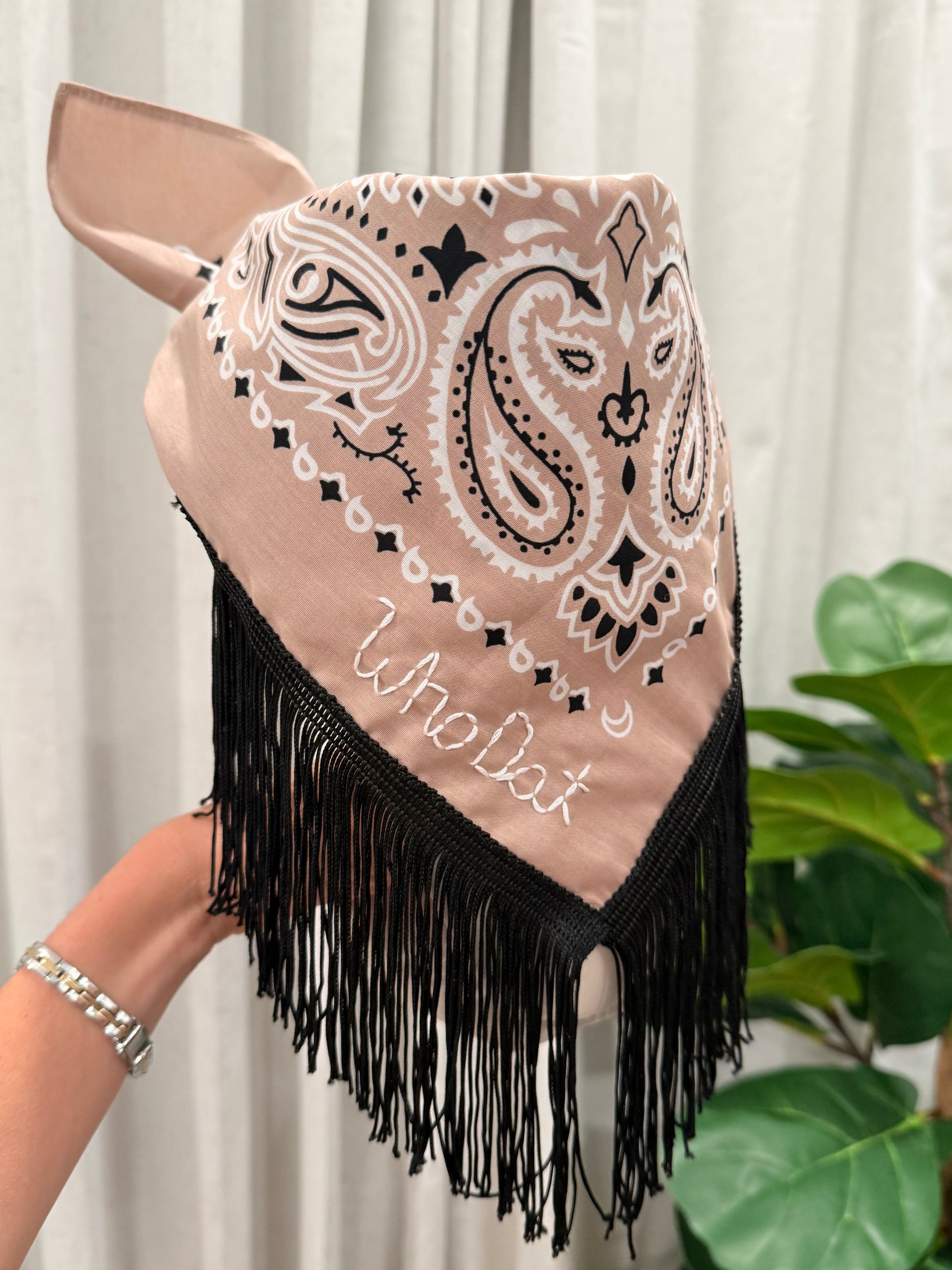 "Who Dat" Fringe Bandana Scarf