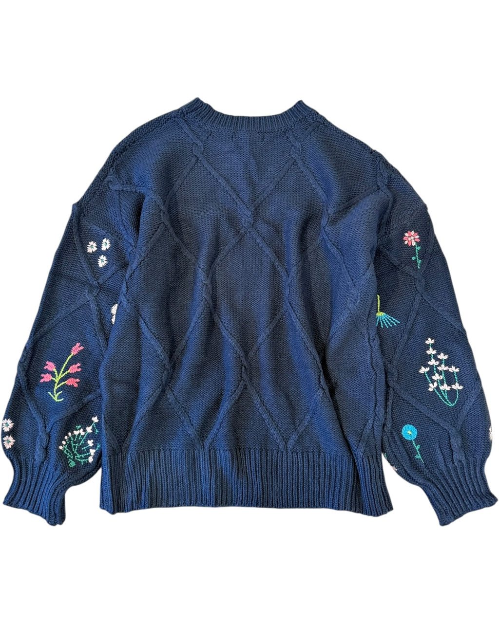 Embroidered Lattice Sweater