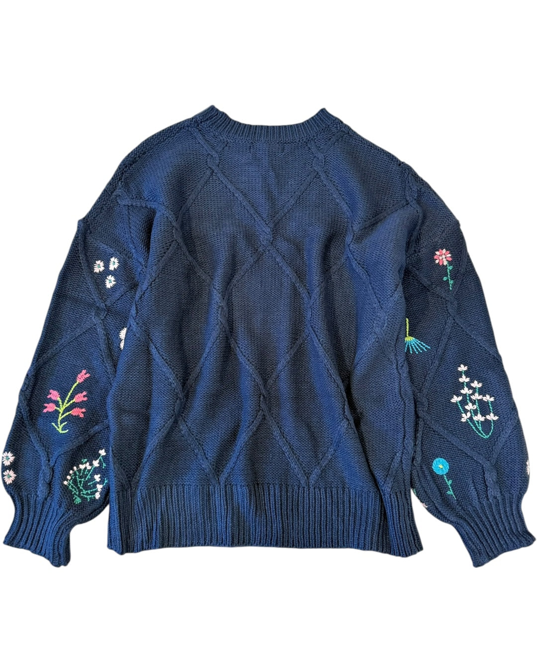 Embroidered Lattice Sweater