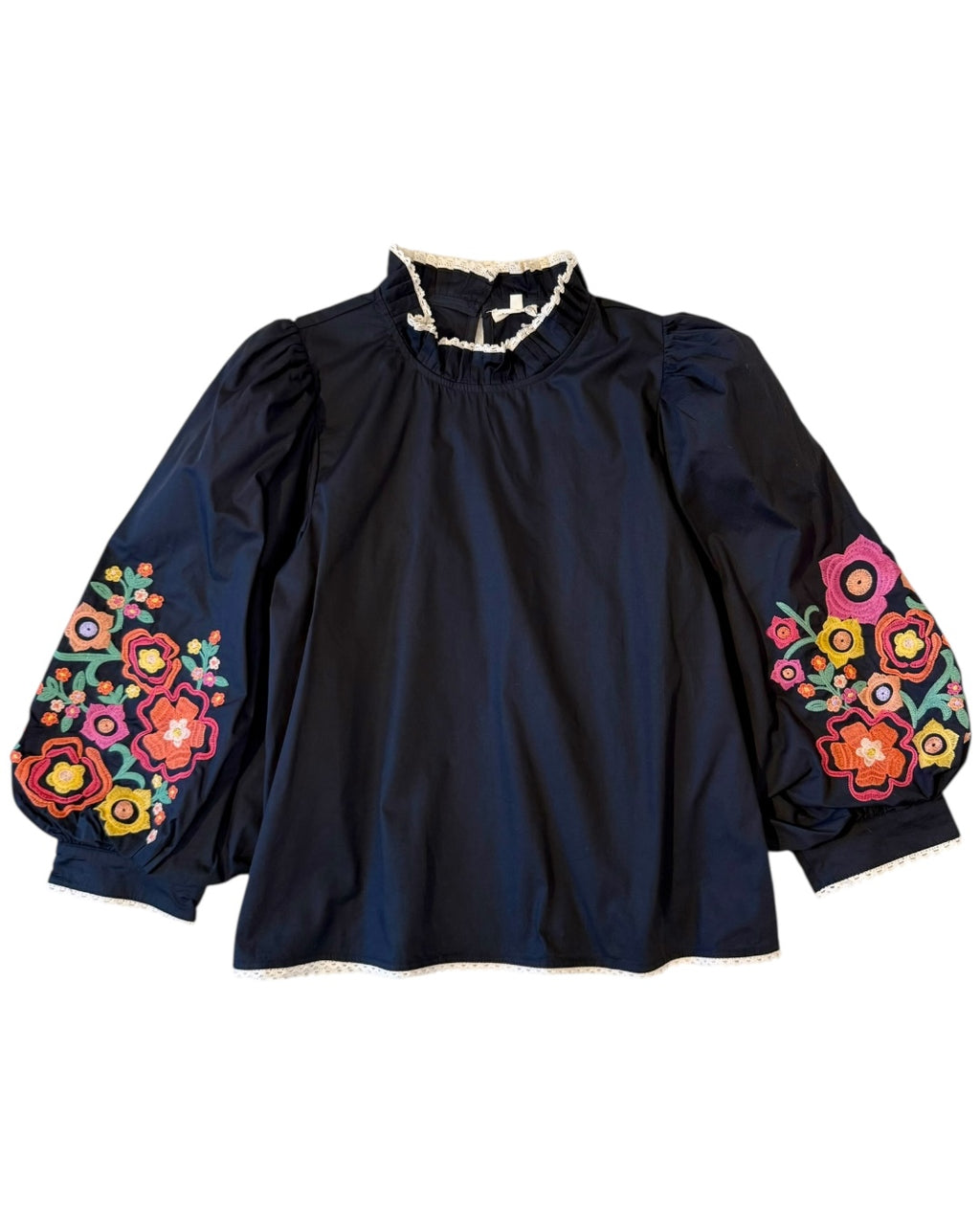 Black Embroidered Top