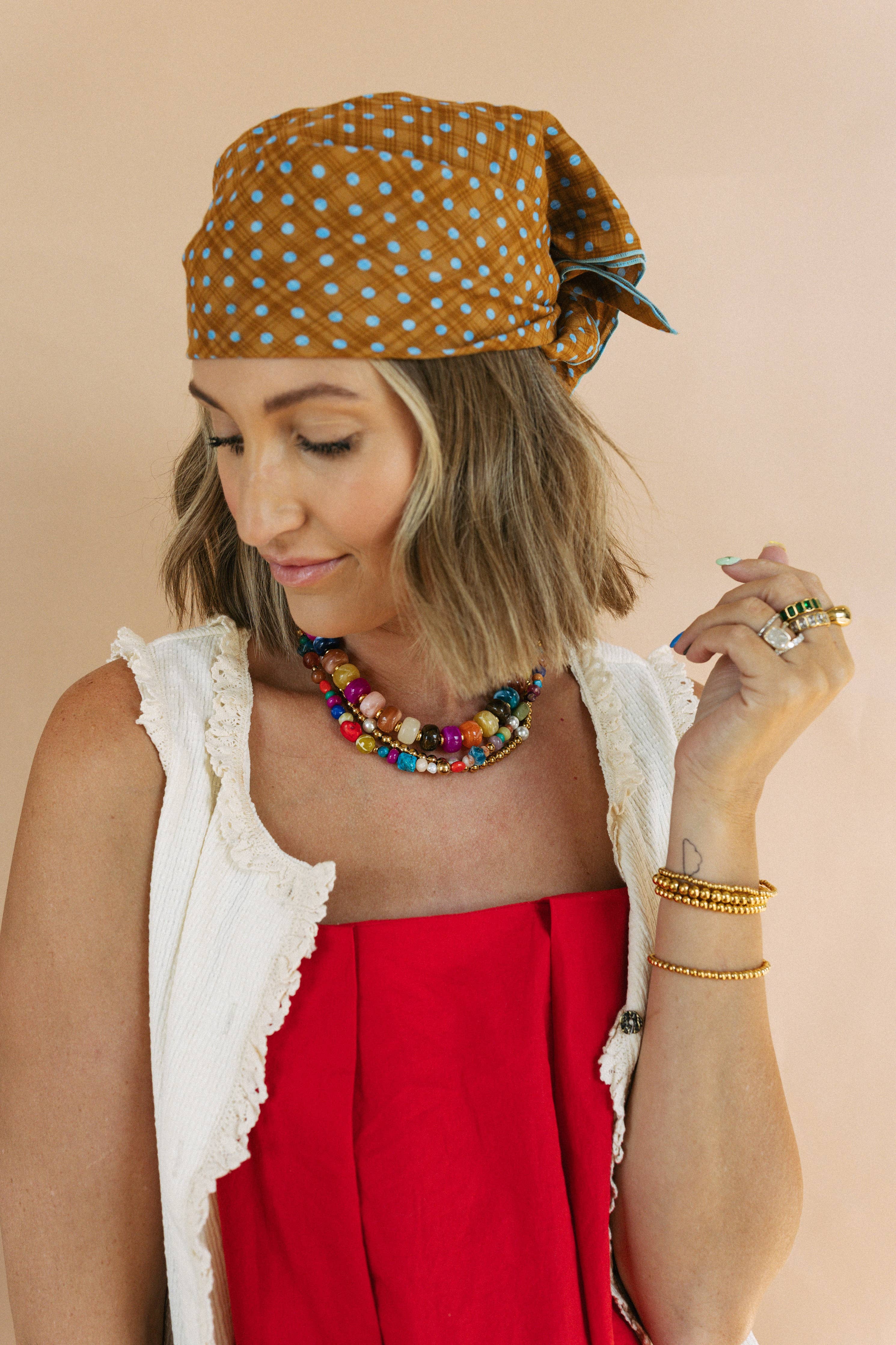 Brown Polka Dot Scarf
