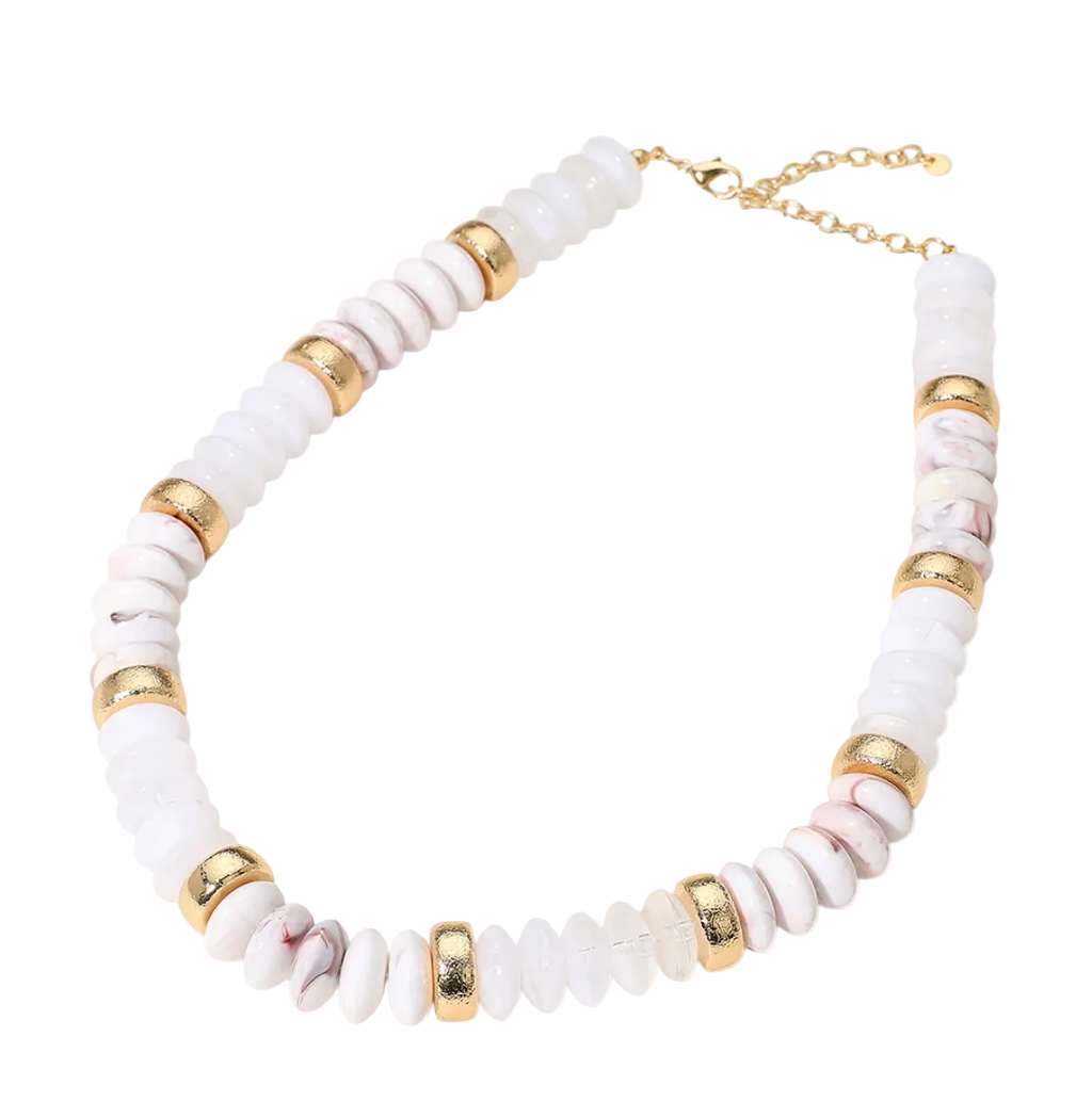 Chunky Beaded Necklace - Neutral