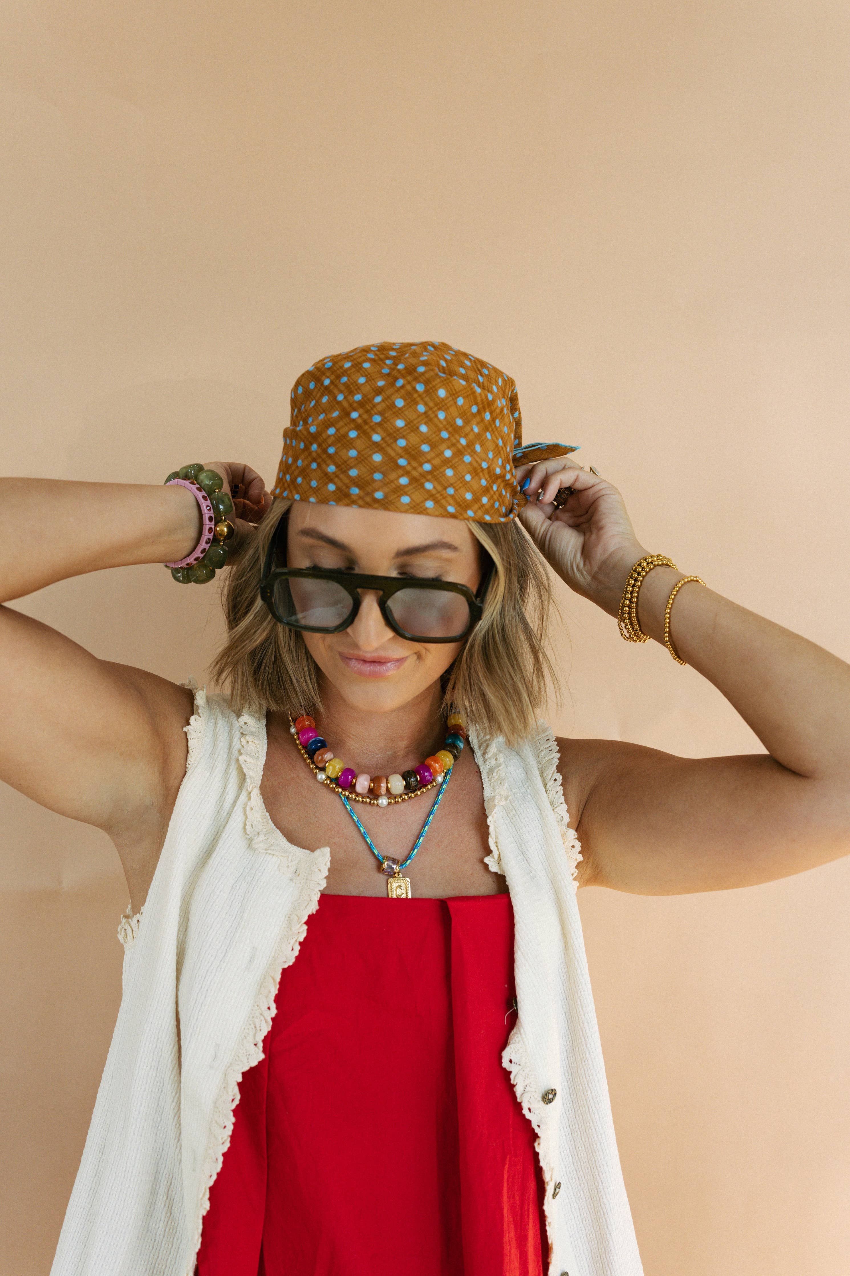 Brown Polka Dot Scarf