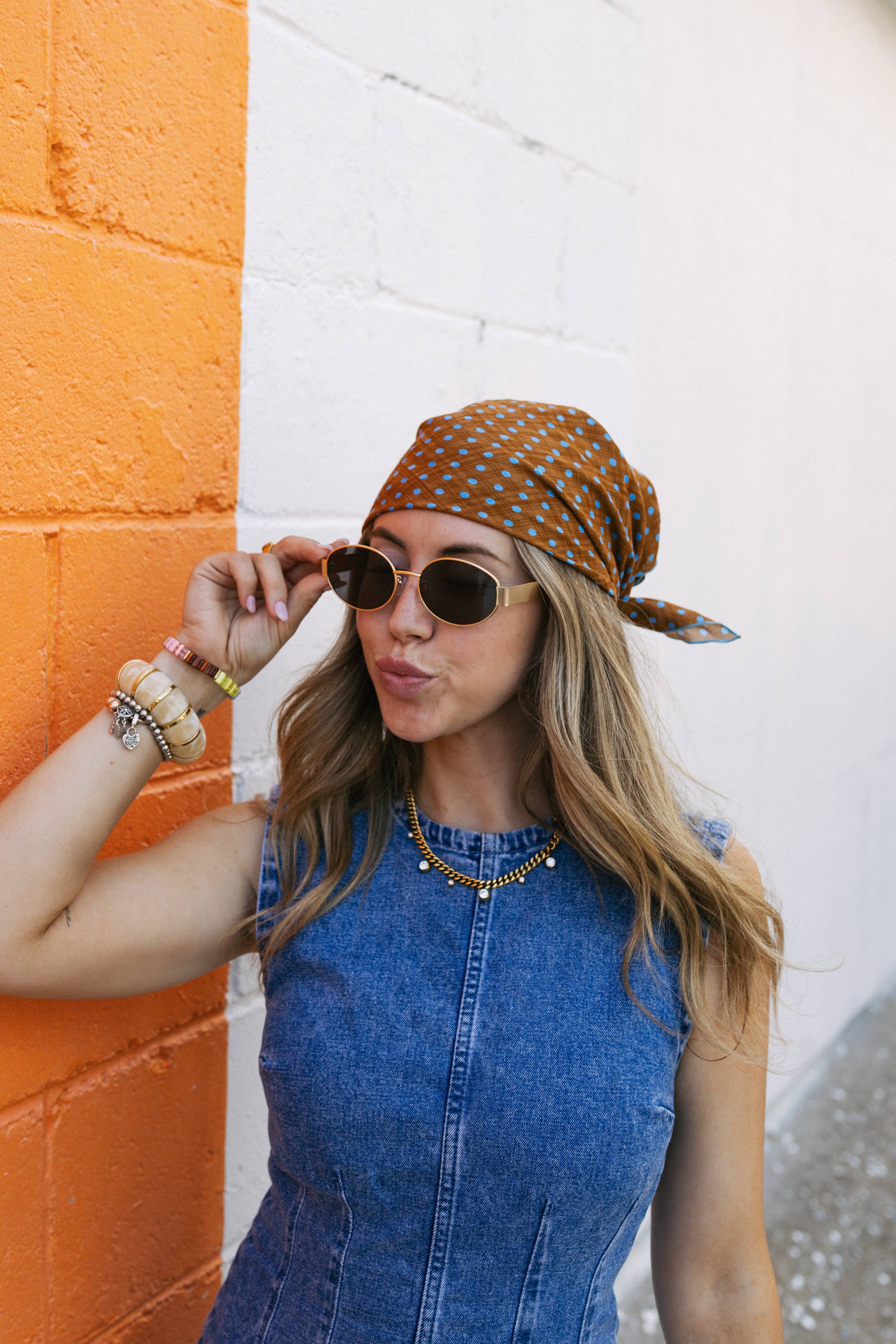 Brown Polka Dot Scarf