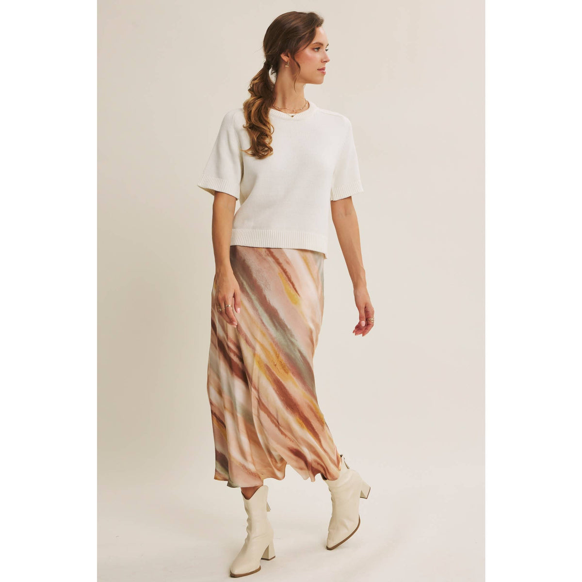 Satin Midi Skirt