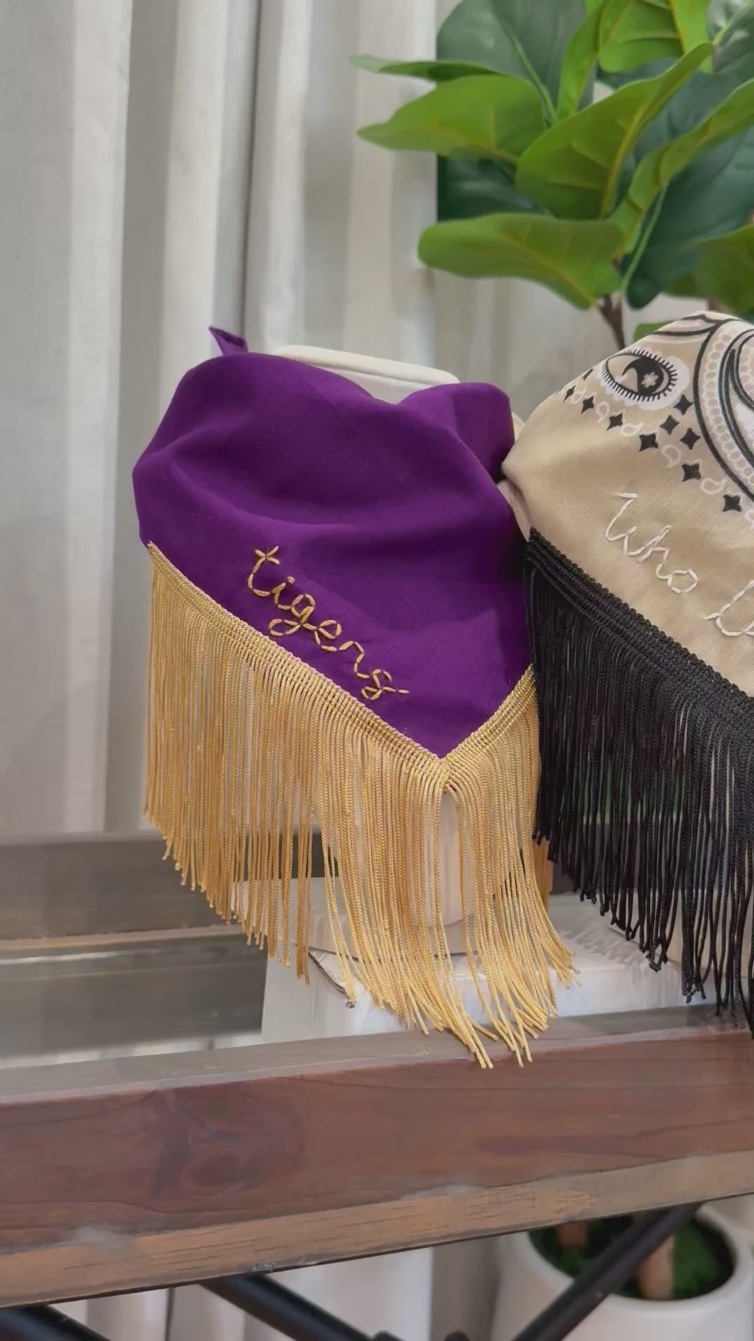"Who Dat" Fringe Bandana Scarf