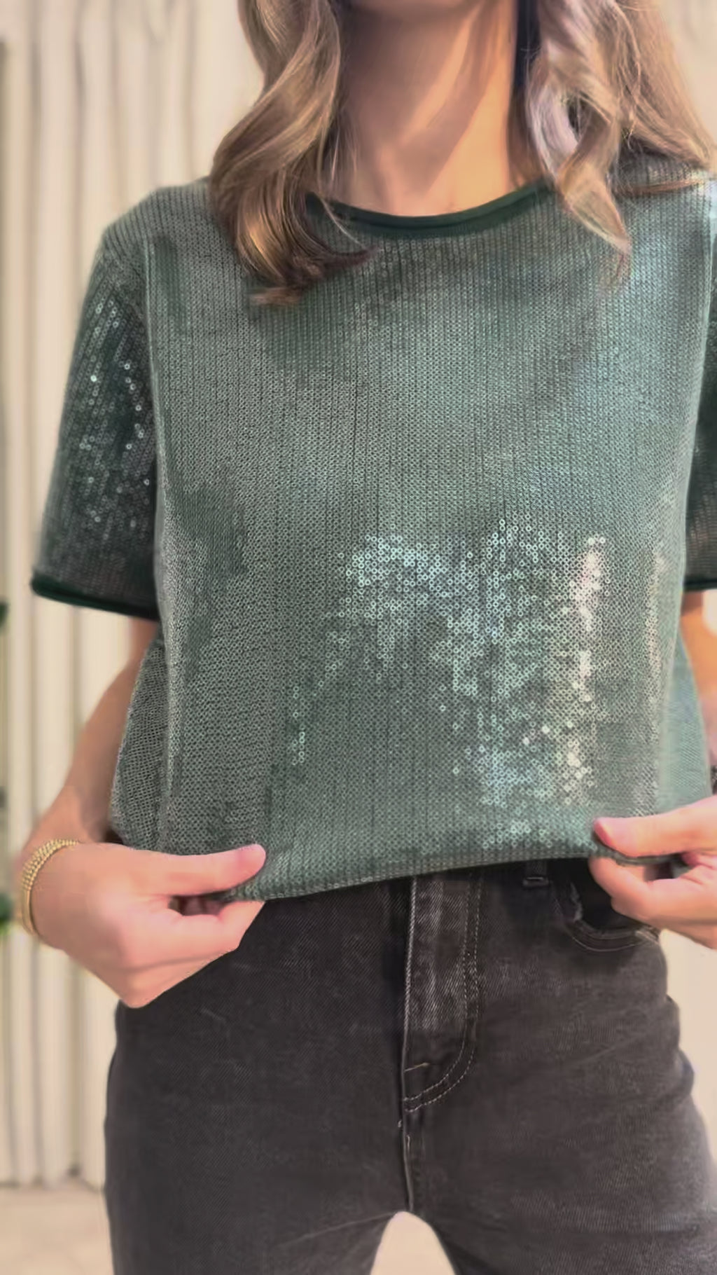 Sequin Green Top