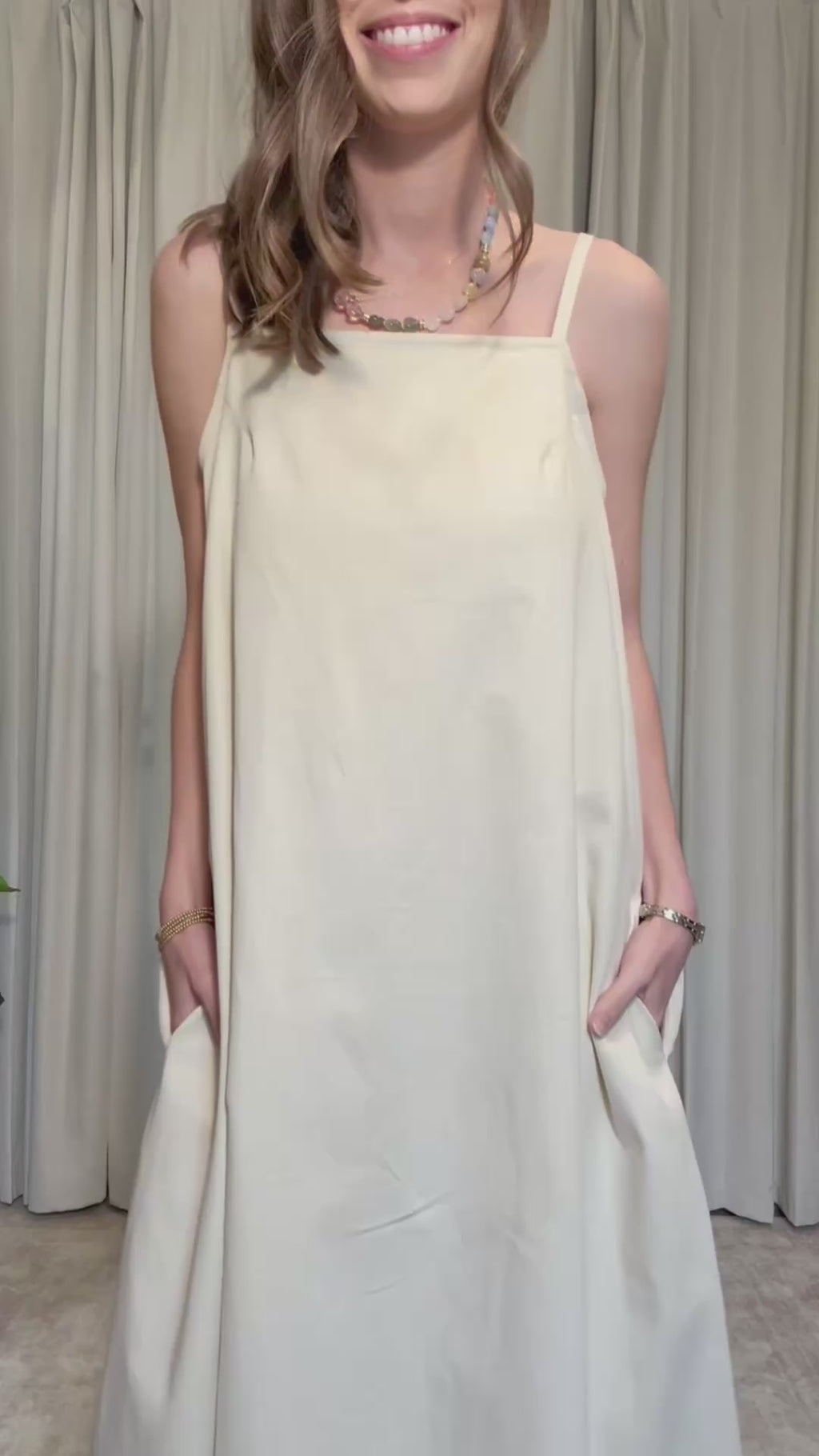 Beige Midi Dress